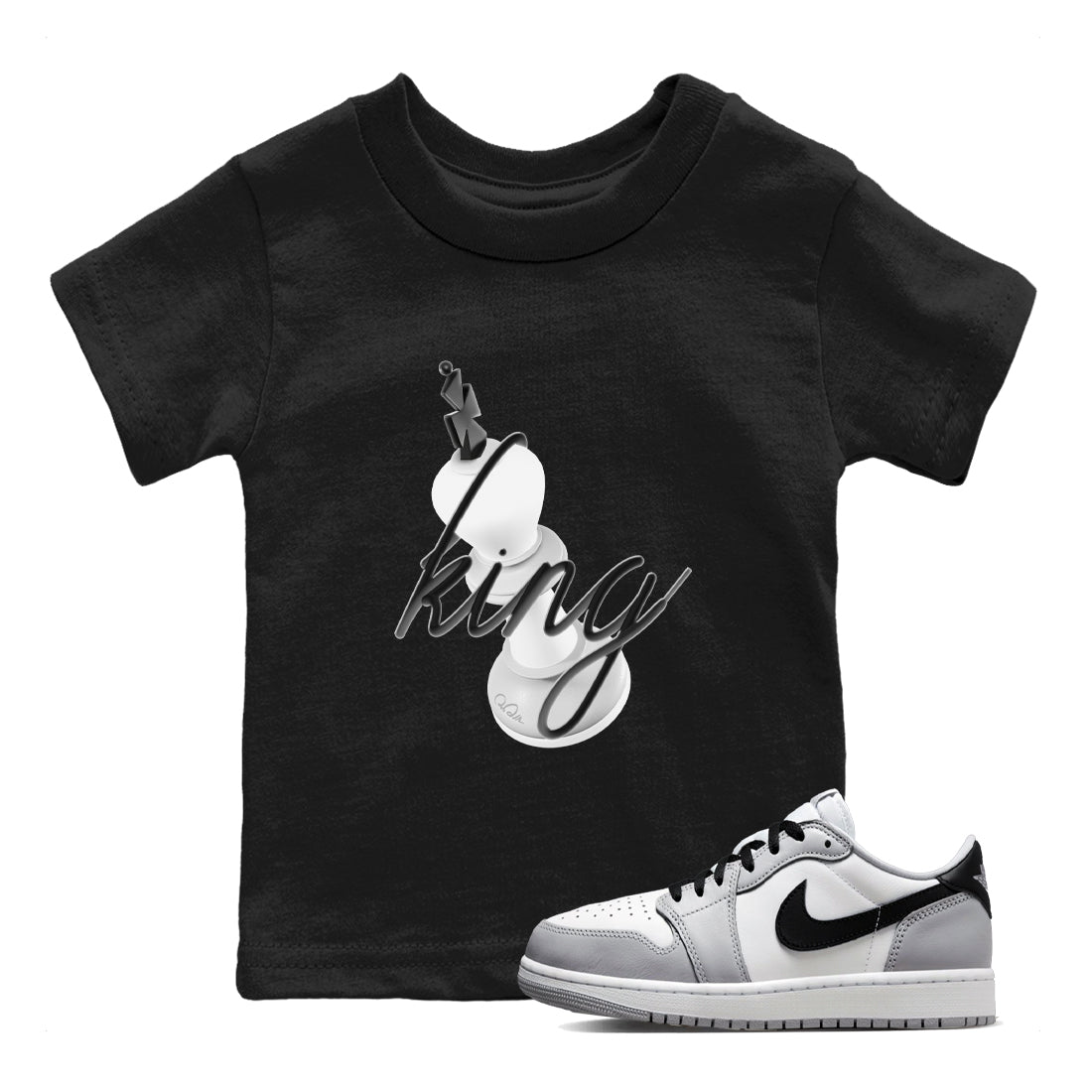 3D King snkmatch Tees Kids - Air Jordan 1 Wolf Grey