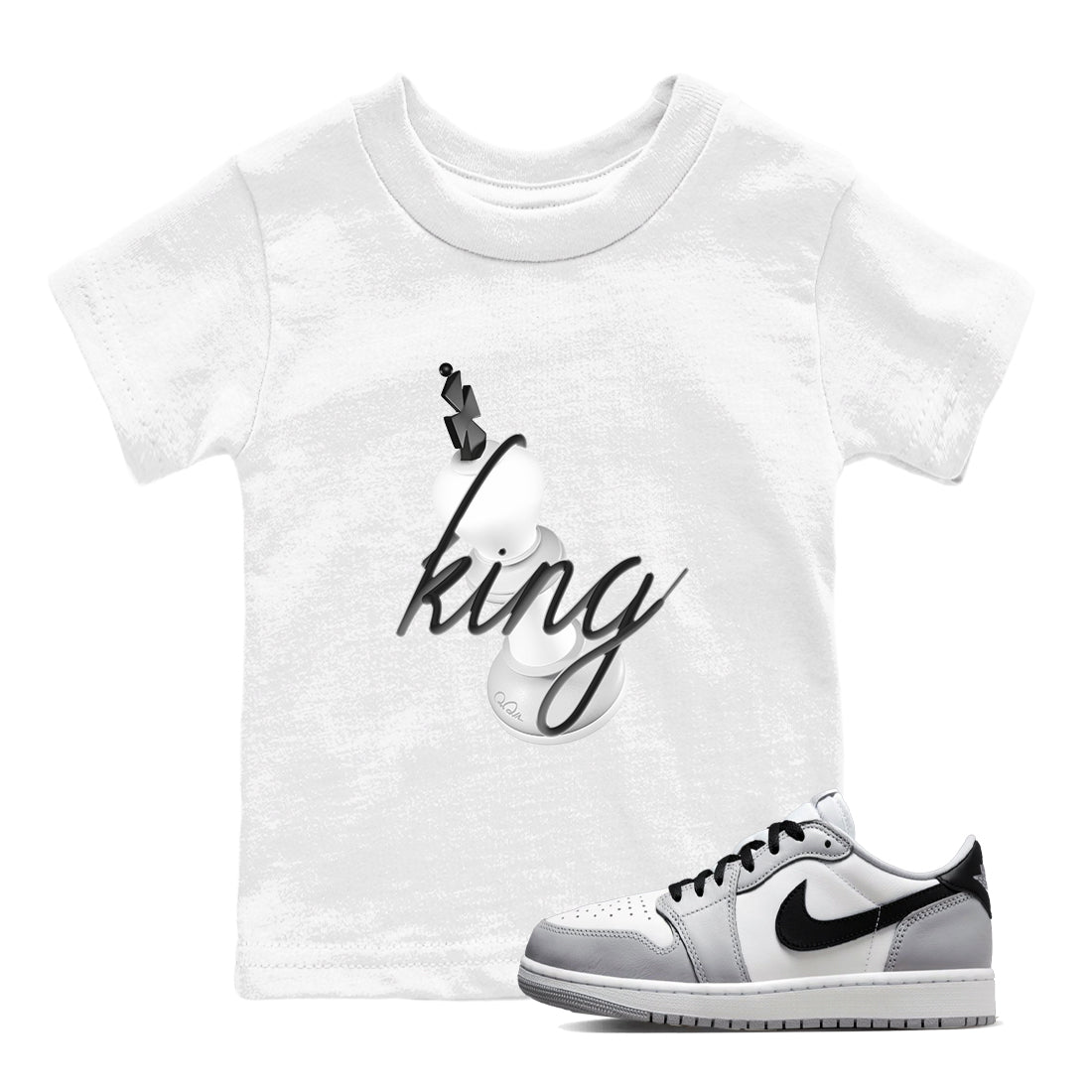 3D King snkmatch Tees Kids - Air Jordan 1 Wolf Grey