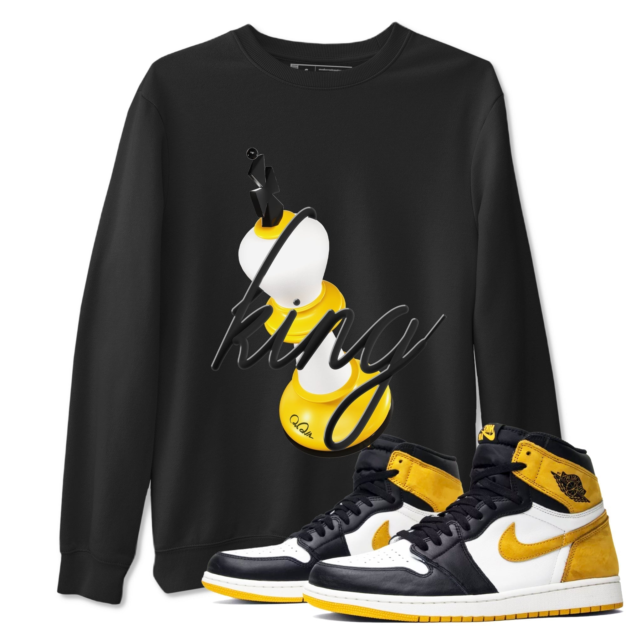3D King snkmatch Tees - Air Jordan 1 Yellow Ochre
