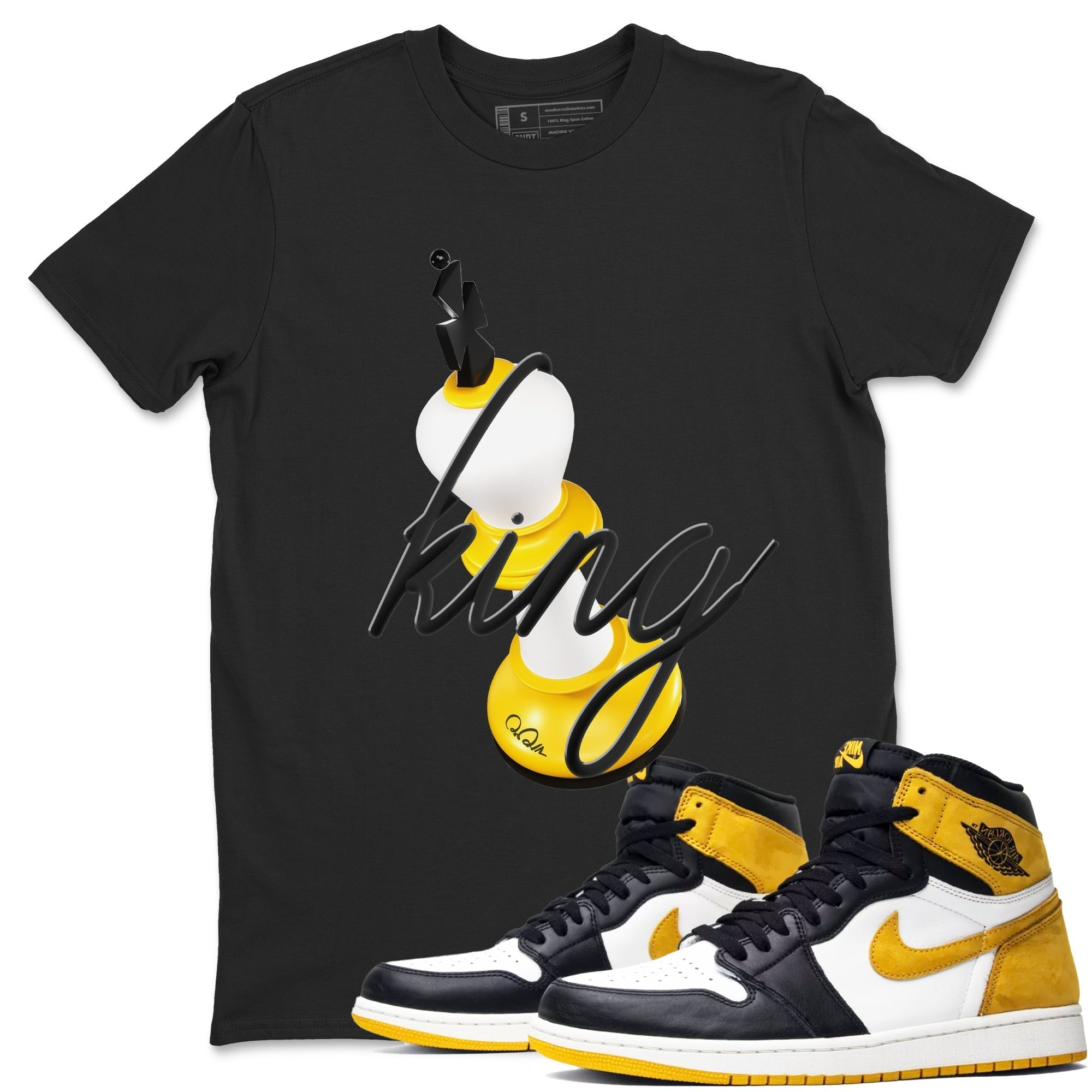 3D King snkmatch Tees - Air Jordan 1 Yellow Ochre