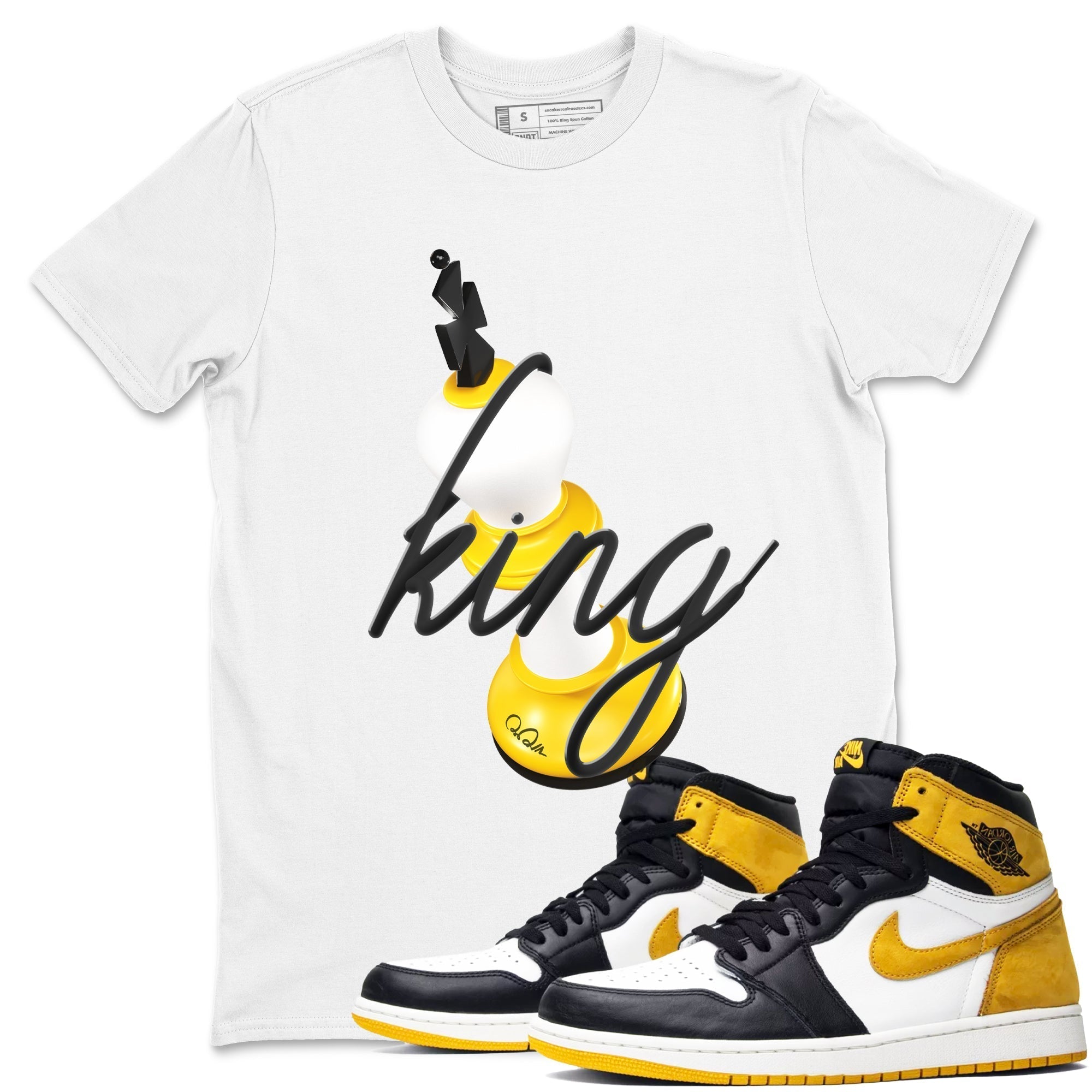 3D King snkmatch Tees - Air Jordan 1 Yellow Ochre