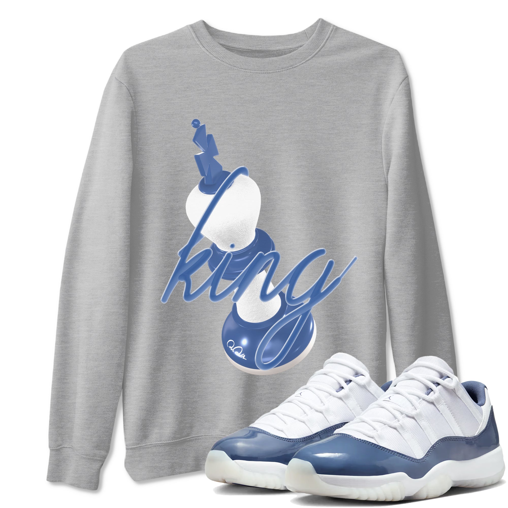 3D King snkmatch Tees - Air Jordan 11 Diffused Blue