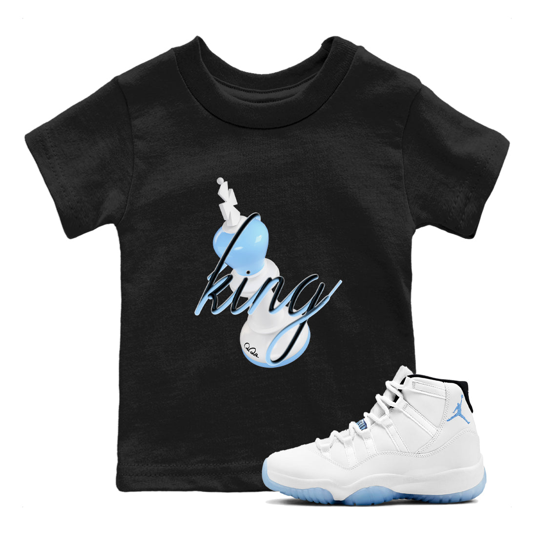 3D King snkmatch Tees Kids - Air Jordan 11 Legend Blue