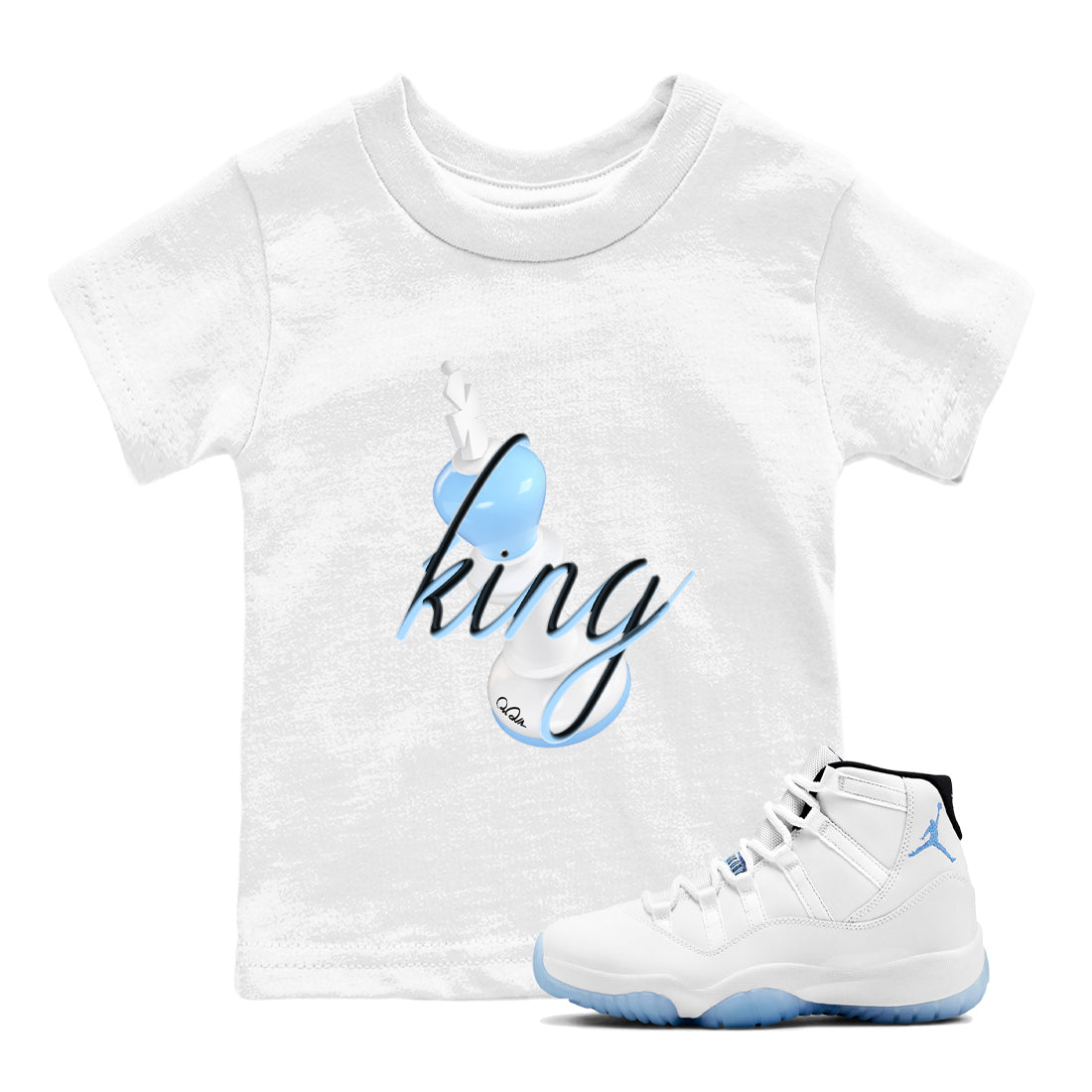 3D King snkmatch Tees Kids - Air Jordan 11 Legend Blue