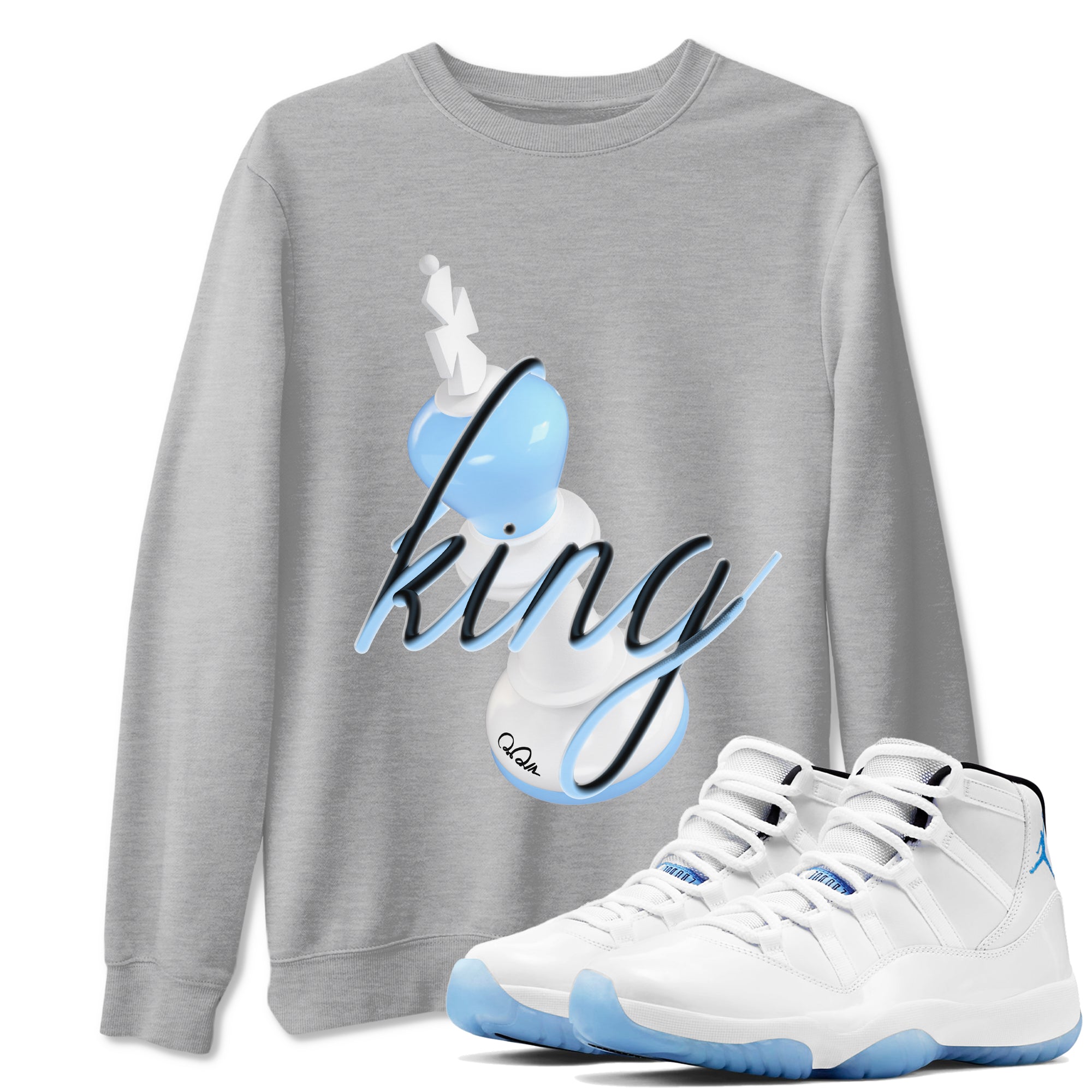 3D King snkmatch Tees - Air Jordan 11 Legend Blue