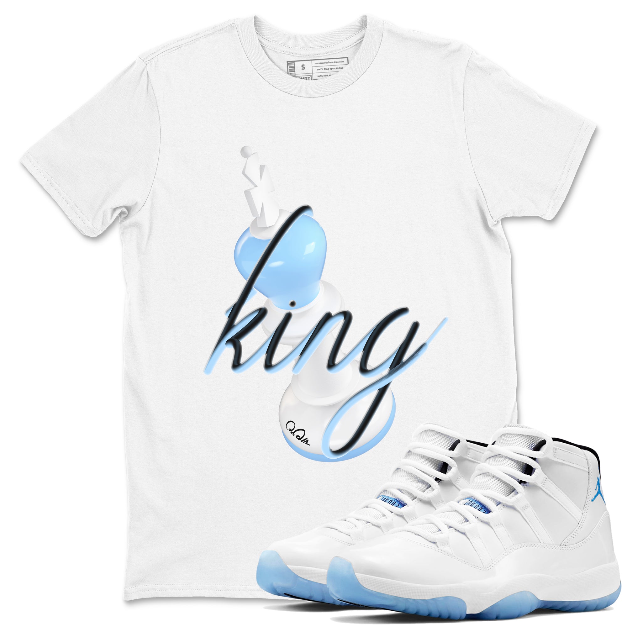 3D King snkmatch Tees - Air Jordan 11 Legend Blue