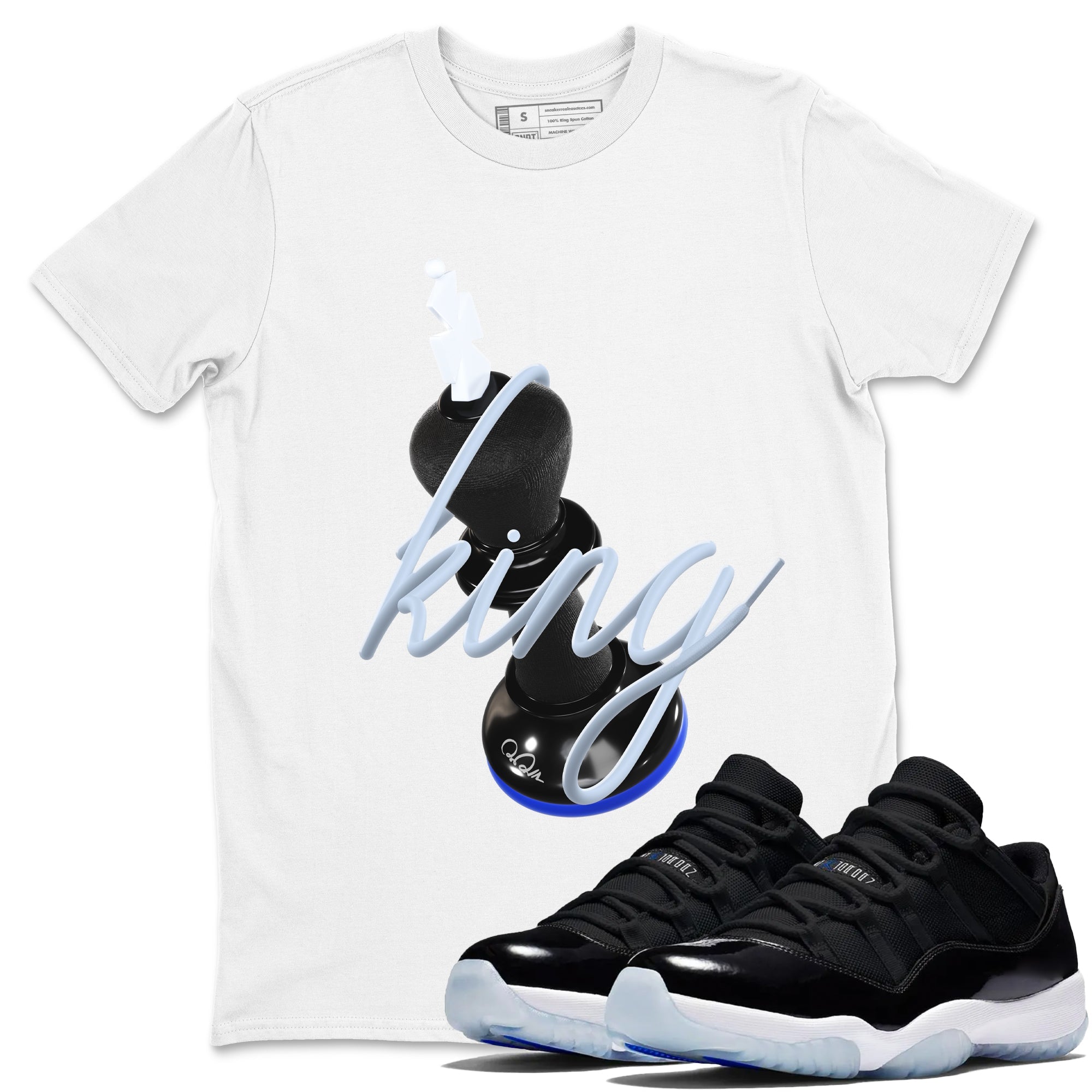 3D King snkmatch Tees - Air Jordan 11 Black and Varsity Royal