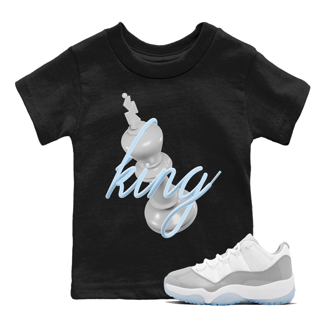 3D King Kids Tops - Air Jordan 11 White Cement