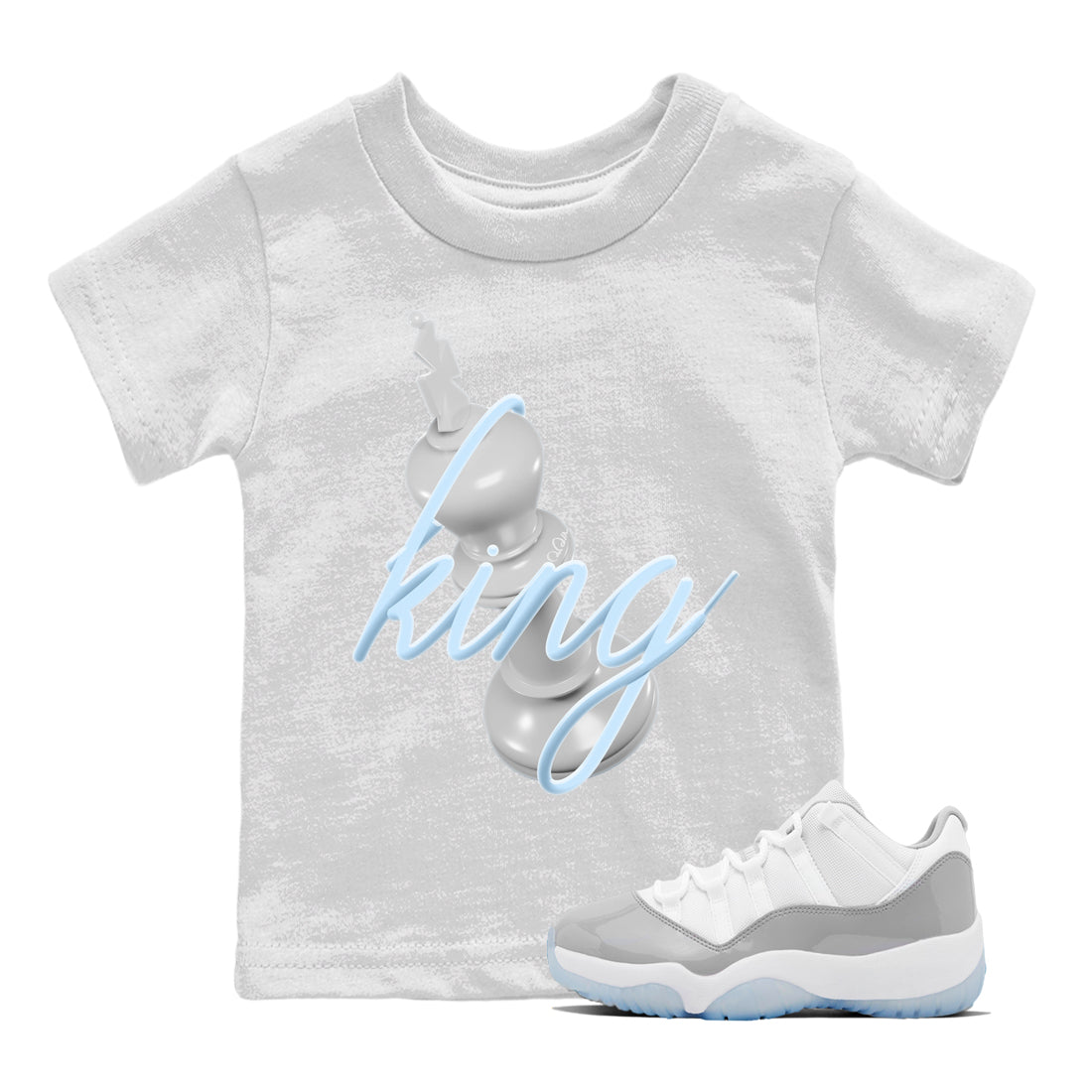 3D King Kids Tops - Air Jordan 11 White Cement