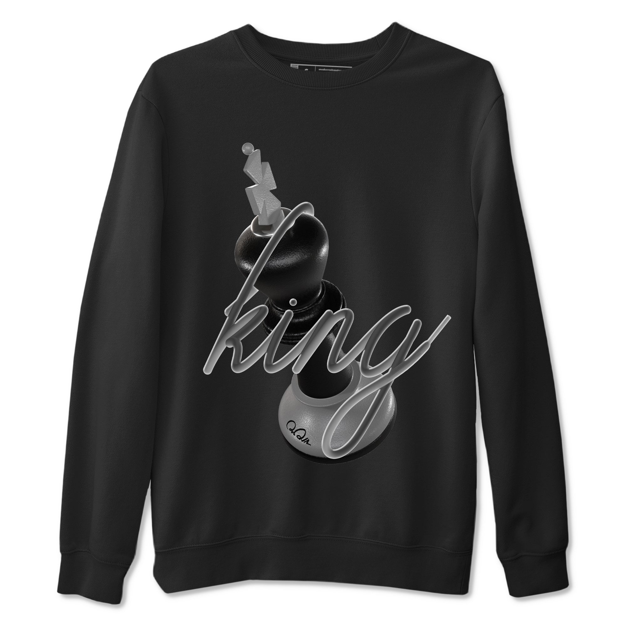 3D King snkmatch Tees - Air Jordan 12 Black Wolf Grey