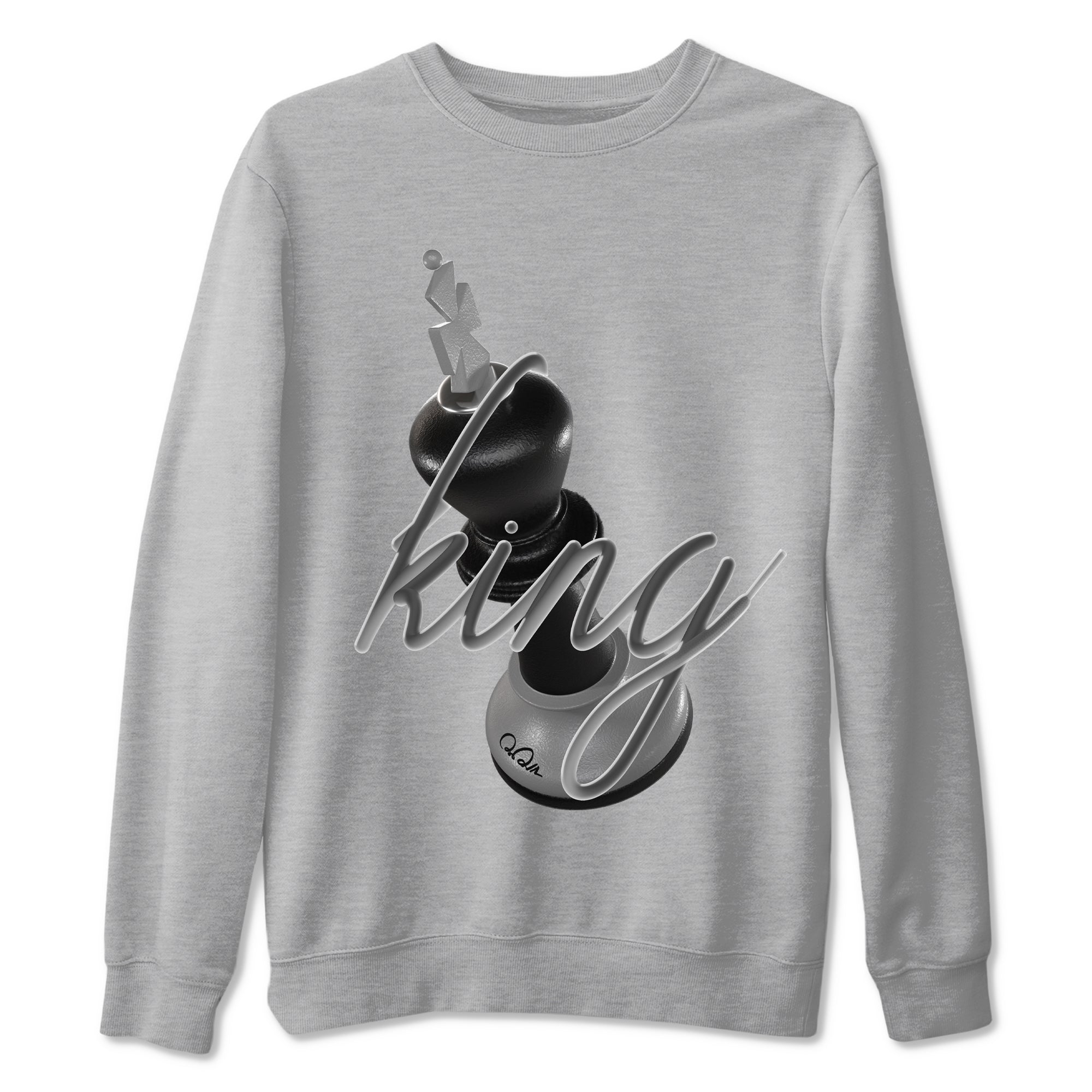 3D King snkmatch Tees - Air Jordan 12 Black Wolf Grey