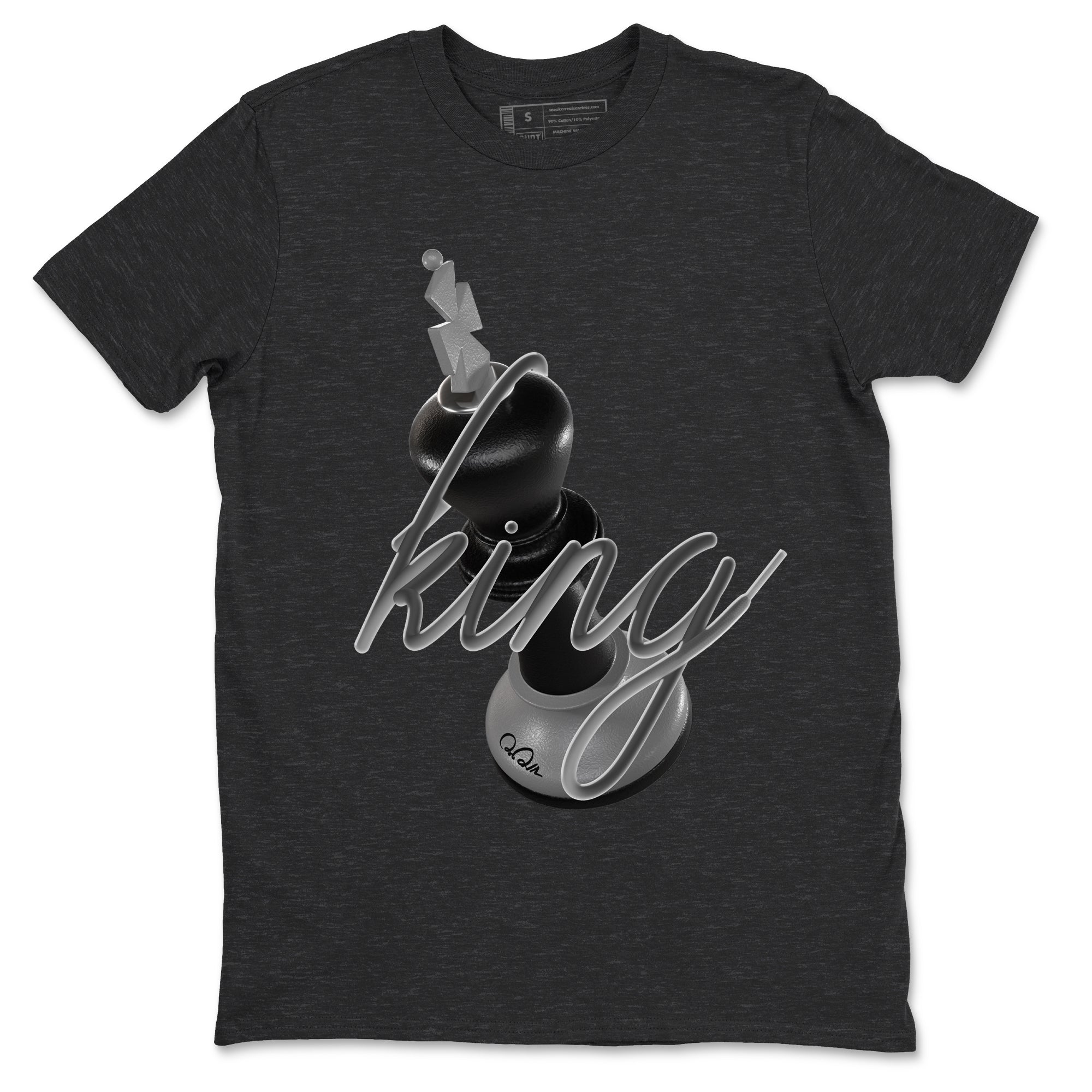 3D King snkmatch Tees - Air Jordan 12 Black Wolf Grey
