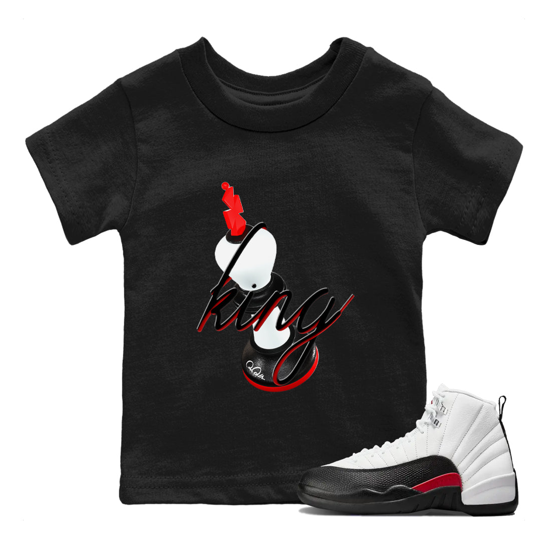3D King snkmatch Tees Kids - Air Jordan 12 Taxi Flip