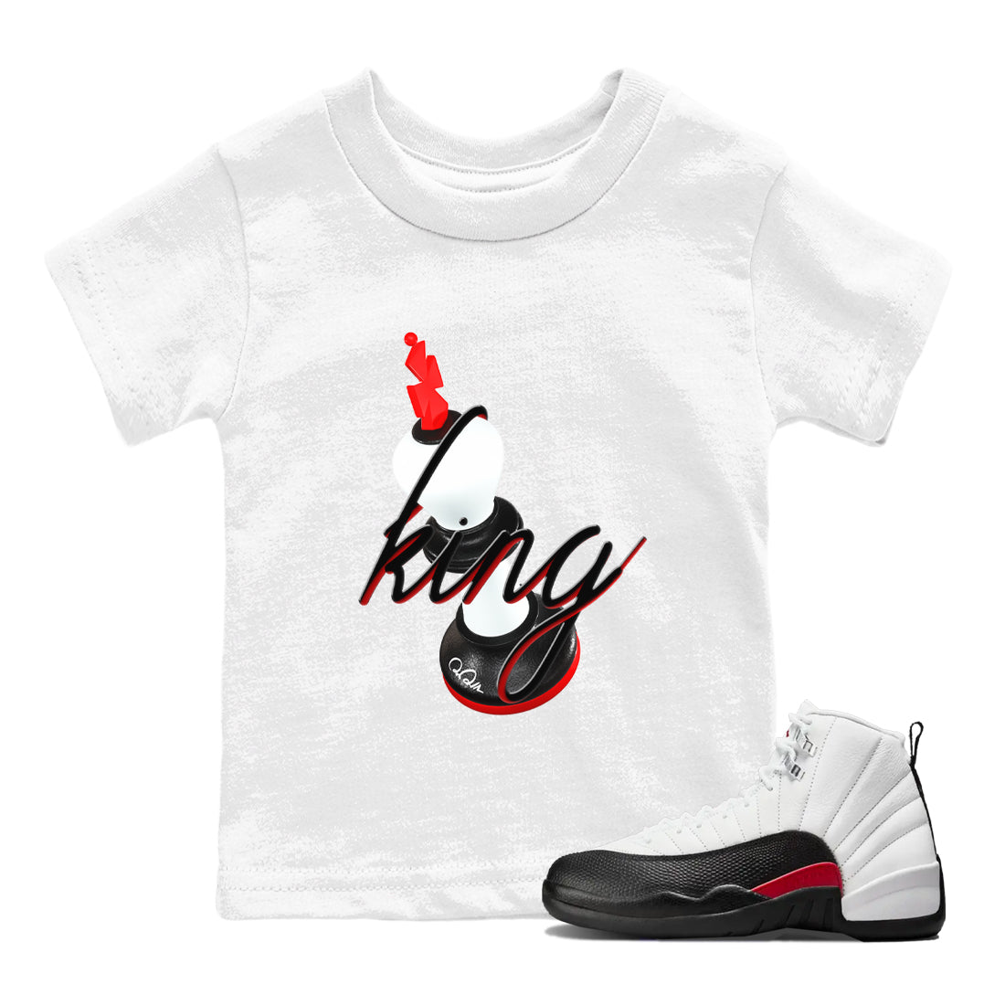 3D King snkmatch Tees Kids - Air Jordan 12 Taxi Flip