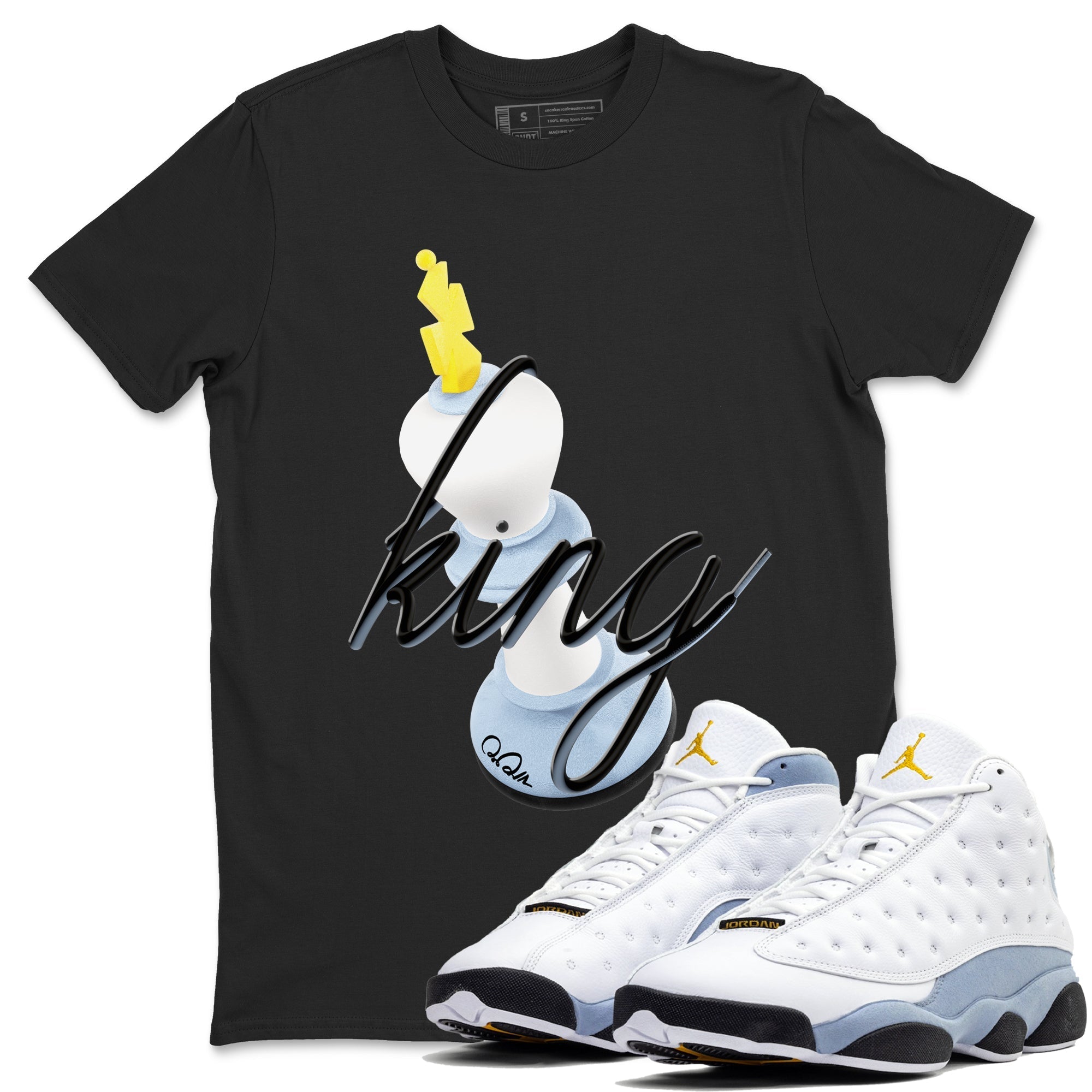 3D King snkmatch Tees - Air Jordan 13 Blue Grey