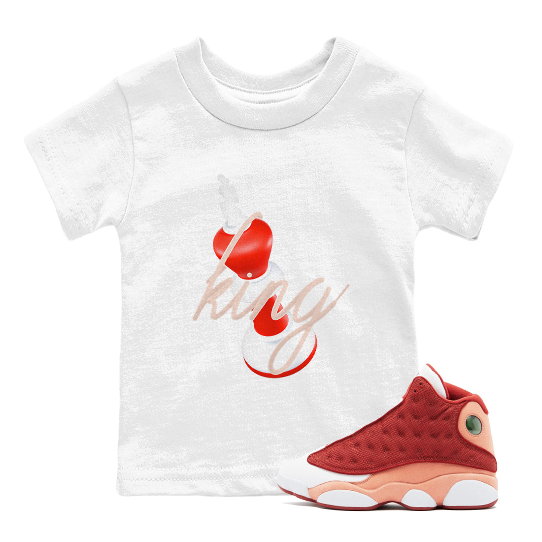 3D King snkmatch Tees Kids - Air Jordan 13 Dune Red