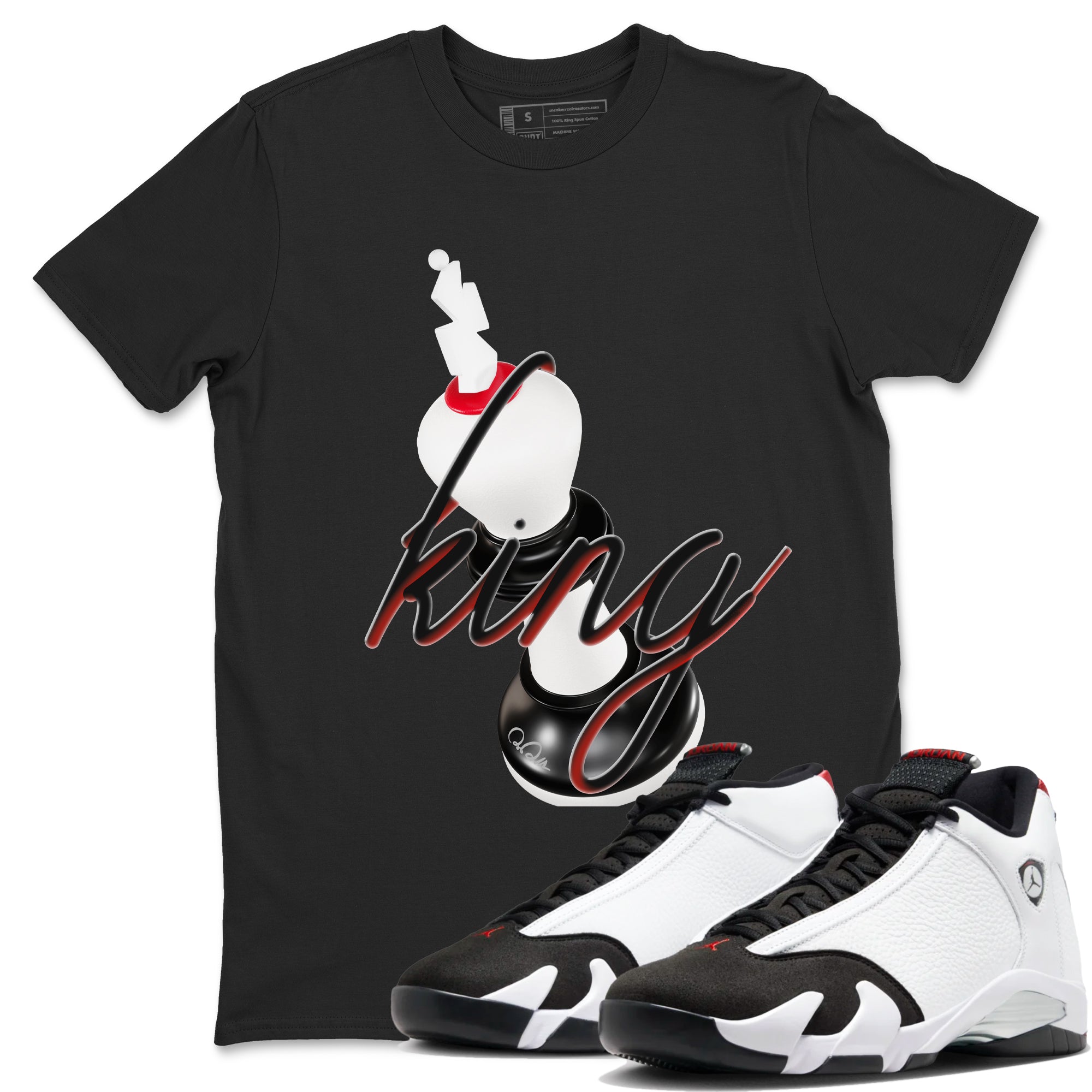 3D King snkmatch Tees - Air Jordan 14 Black Toe