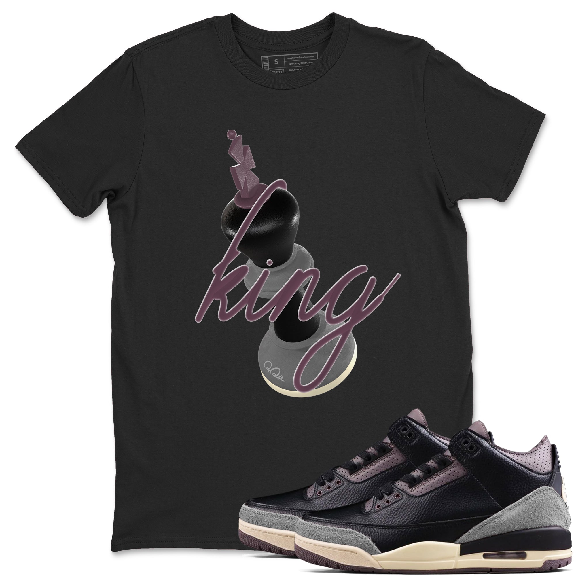 3D King snkmatch Tees - Air Jordan 3 A Ma Maniere x Black
