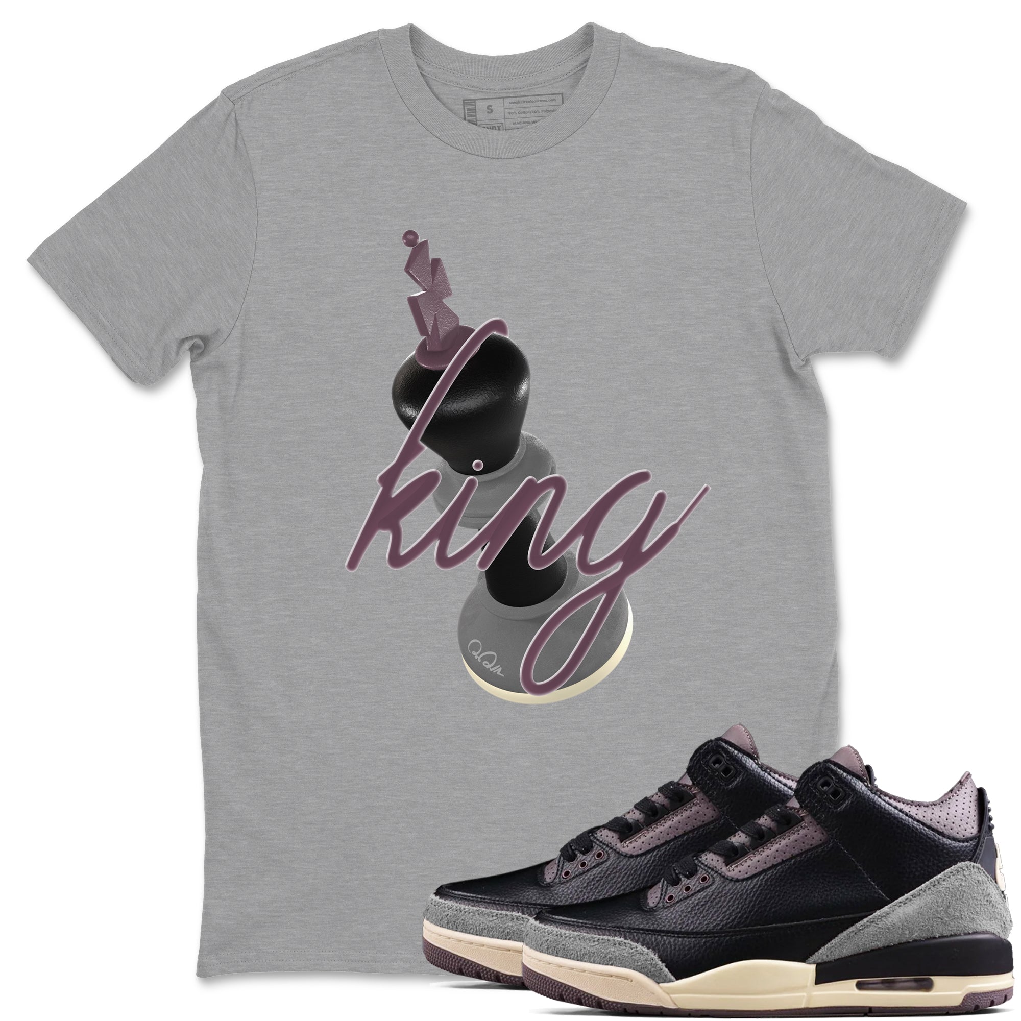 3D King snkmatch Tees - Air Jordan 3 A Ma Maniere x Black