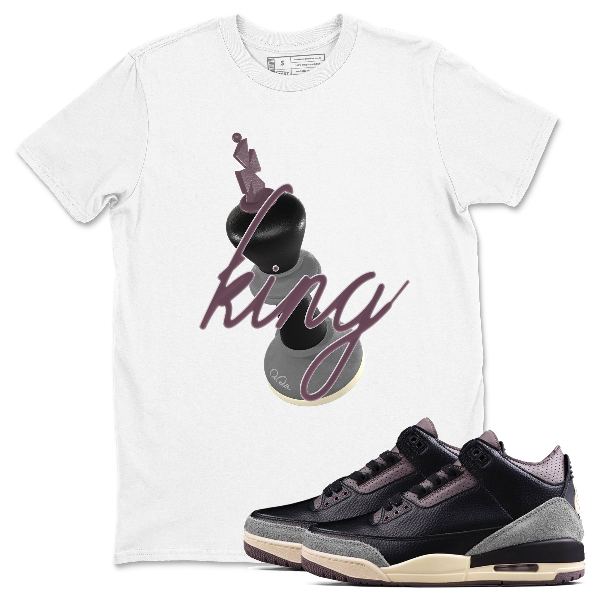 3D King snkmatch Tees - Air Jordan 3 A Ma Maniere x Black