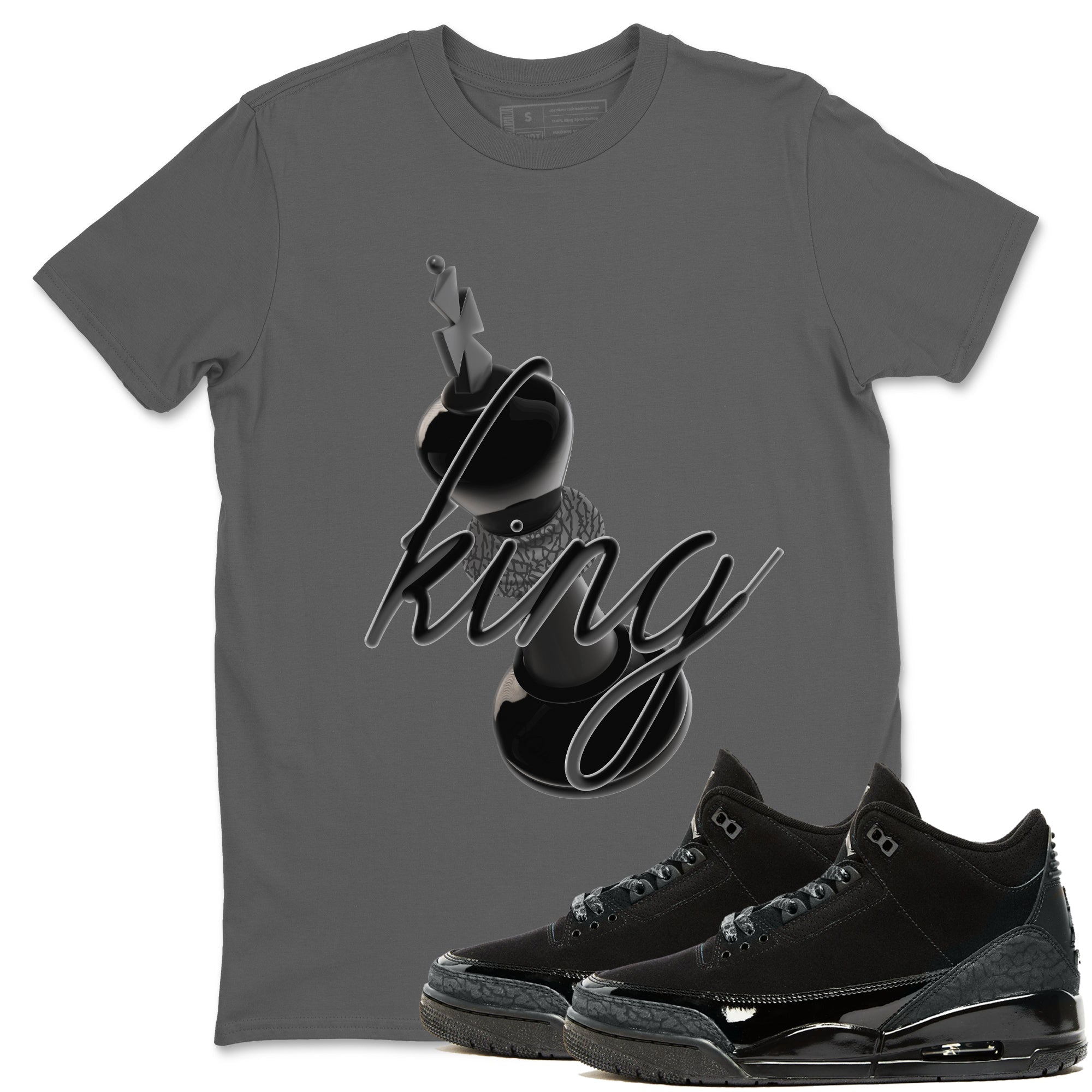 3D King snkmatch Tees - Air Jordan 3 Black Cat