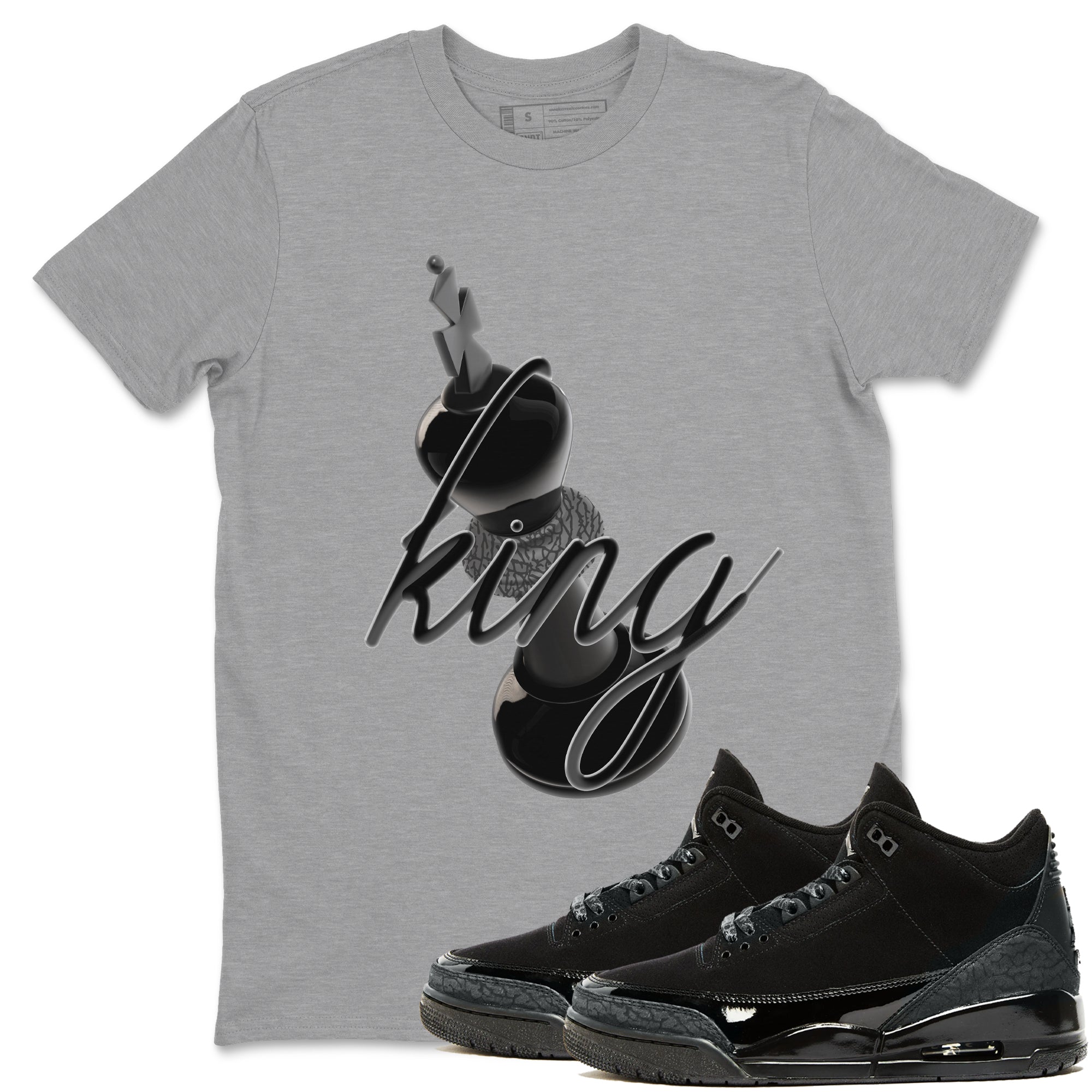 3D King snkmatch Tees - Air Jordan 3 Black Cat