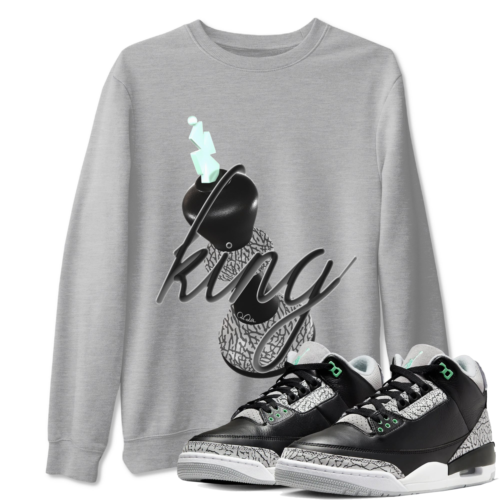 3D King snkmatch Tees - Air Jordan 3 Green Glow