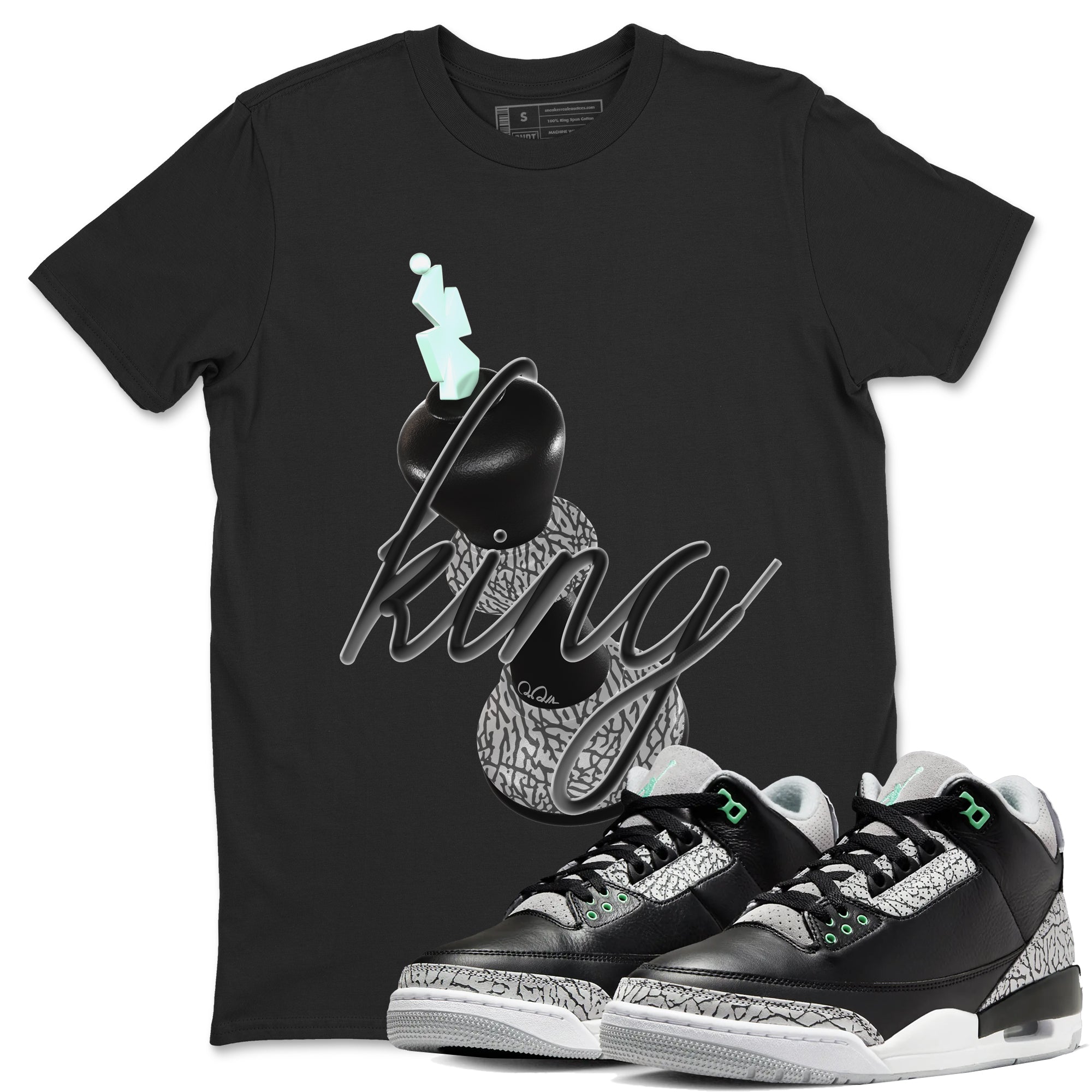 3D King snkmatch Tees - Air Jordan 3 Green Glow