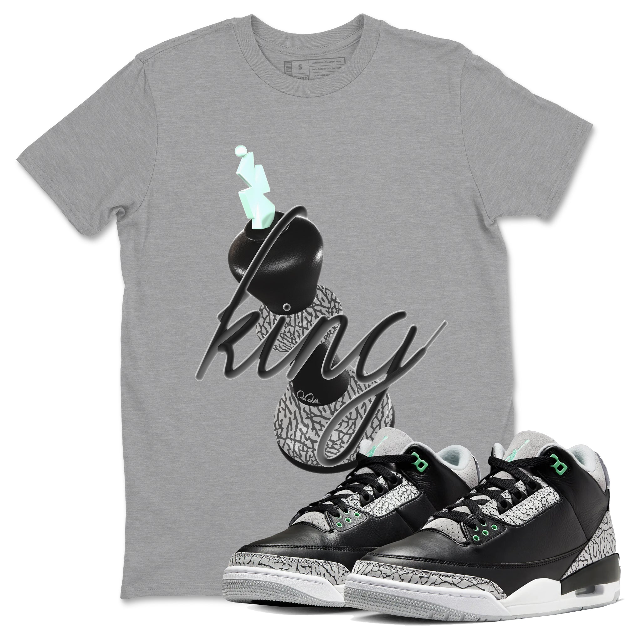 3D King snkmatch Tees - Air Jordan 3 Green Glow