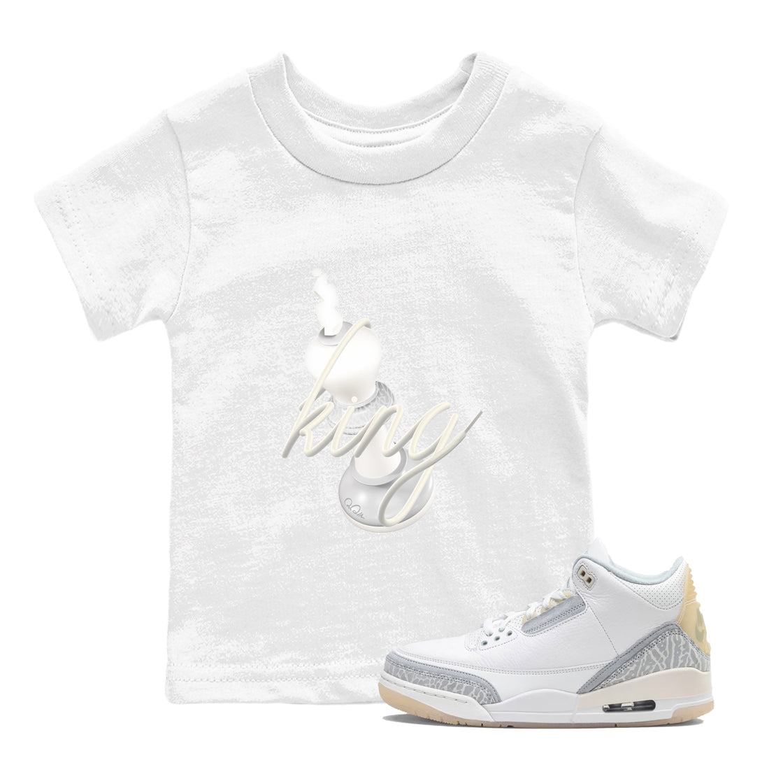 3D King snkmatch Tees Kids - Air Jordan 3 Ivory