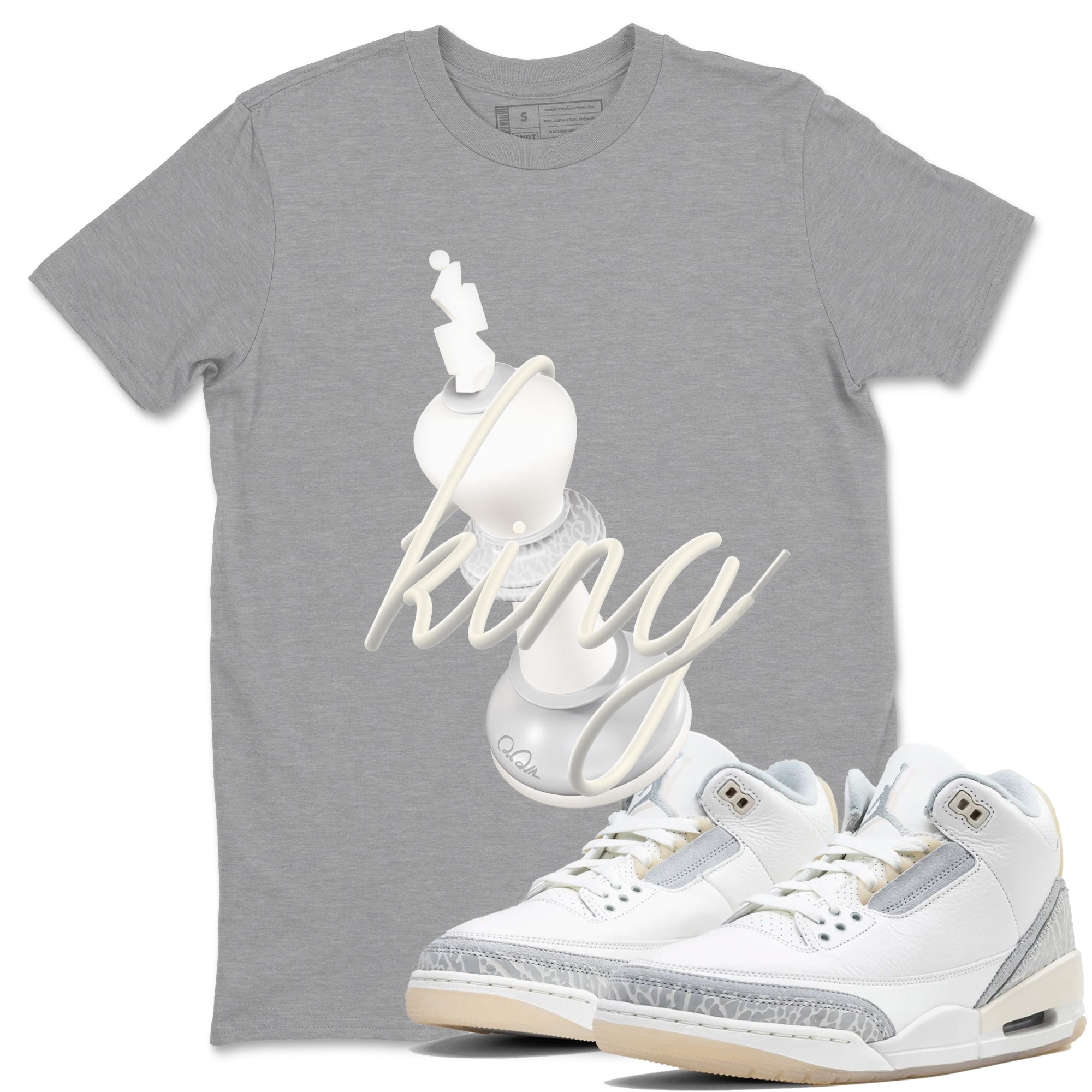3D King snkmatch Tees - Air Jordan 3 Ivory