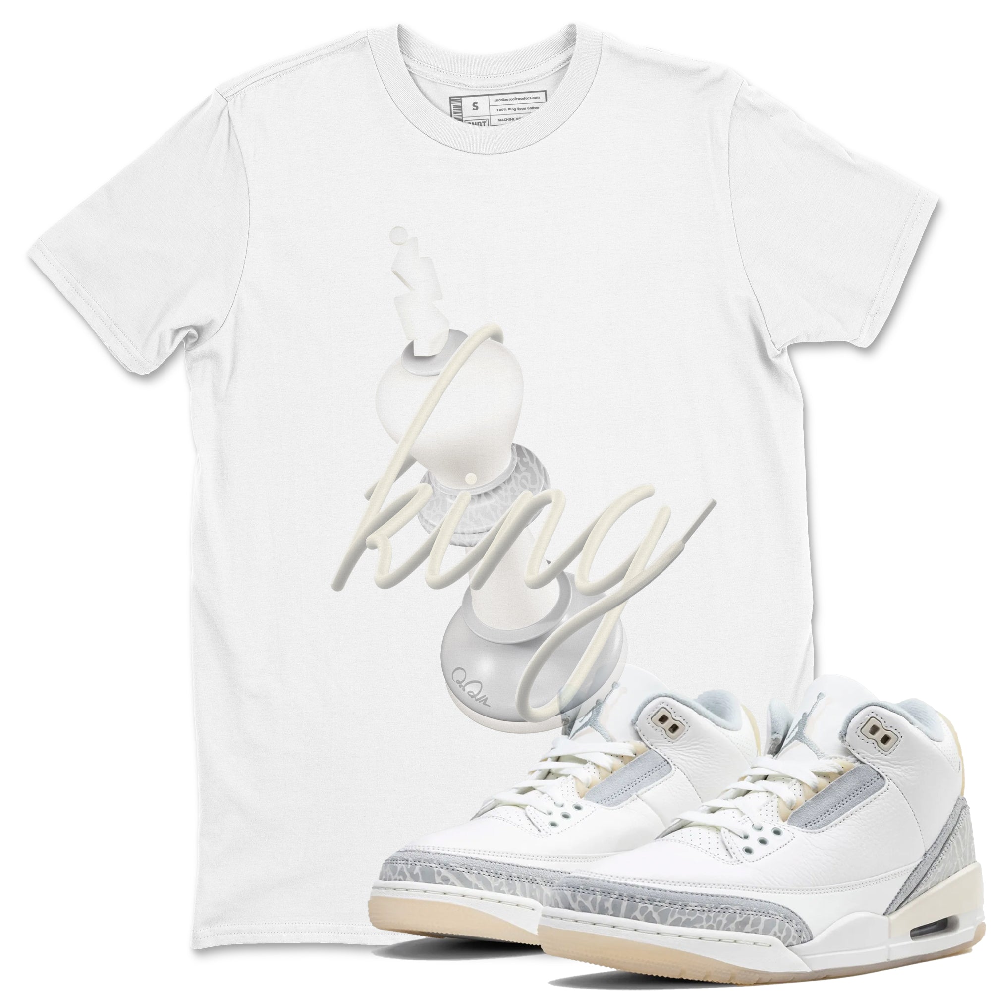 3D King Unisex Audult Tops - Air Jordan 3 Ivory