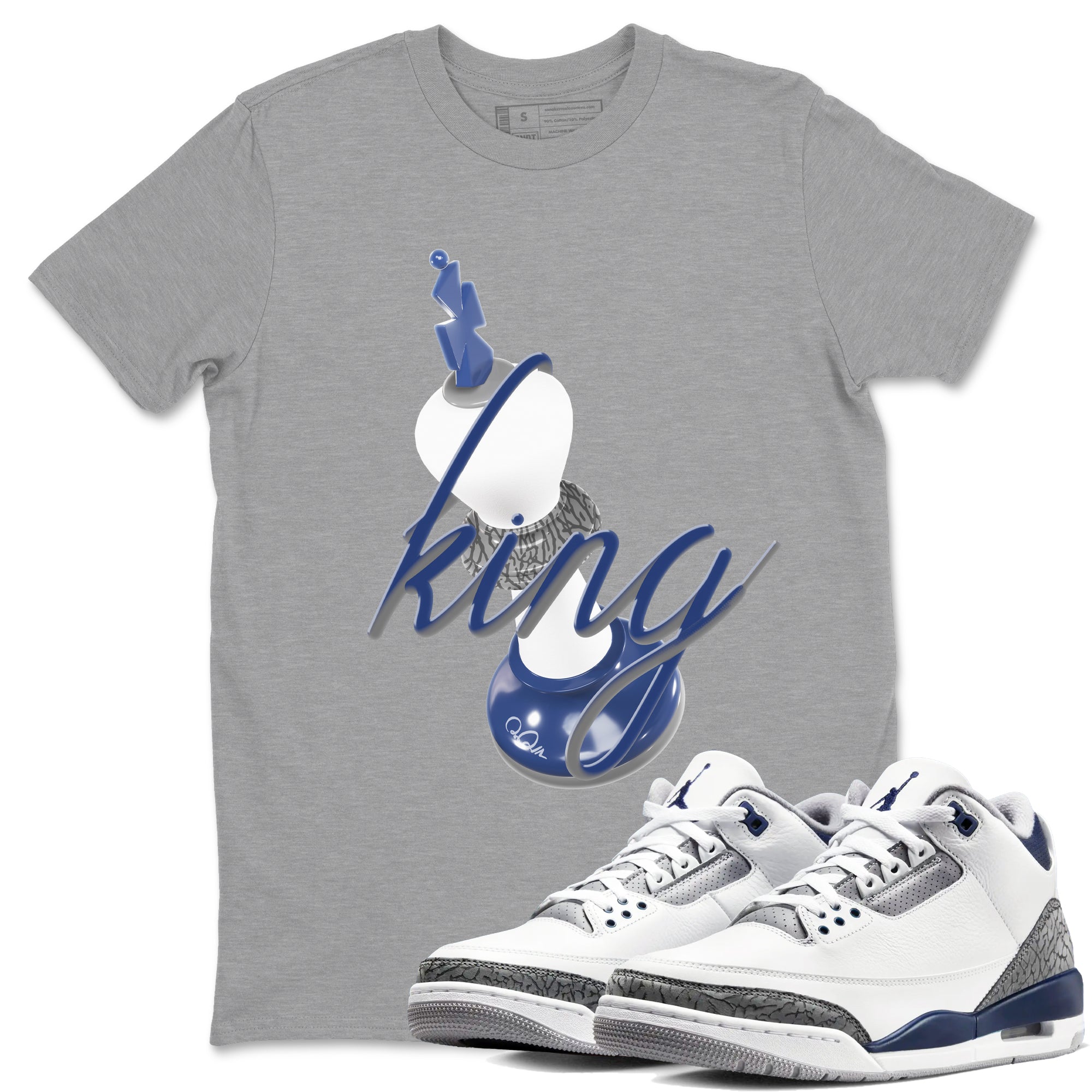 3D King snkmatch Tees - Air Jordan 3 Midnight Navy 2023