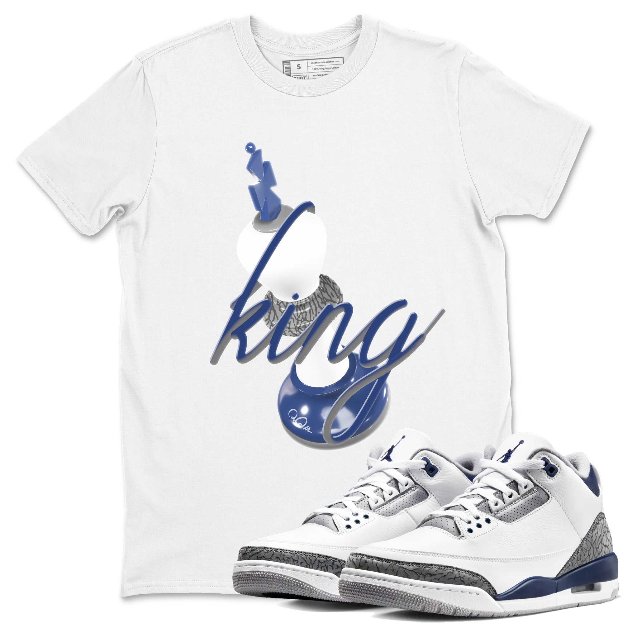 3D King snkmatch Tees - Air Jordan 3 Midnight Navy 2023