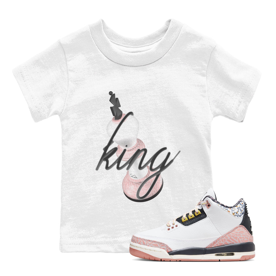 3D King snkmatch Tees Kids - Air Jordan 3 Vintage Floral