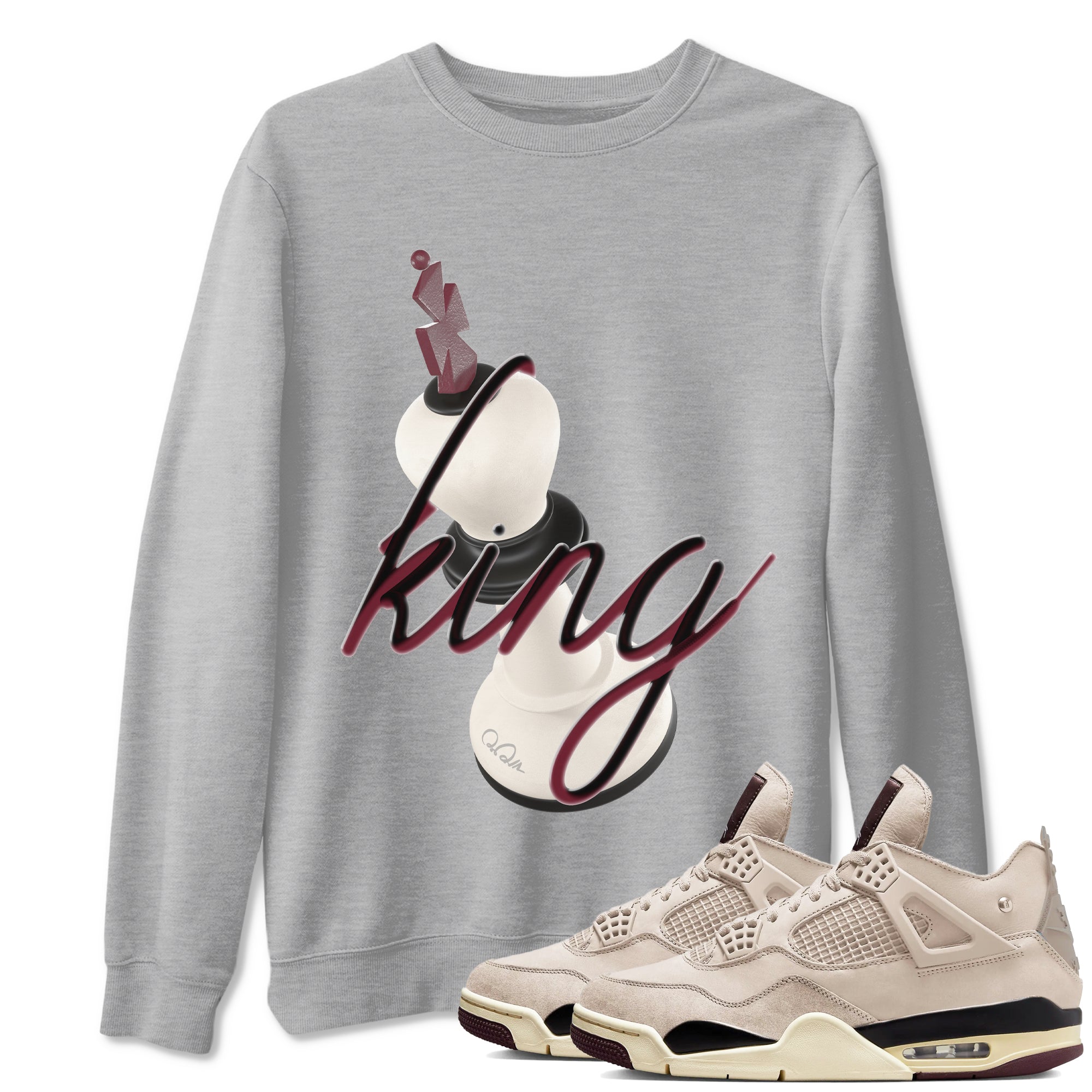 3D King snkmatch Tees - Air Jordan 4 A Ma Maniere x Fossil Stone
