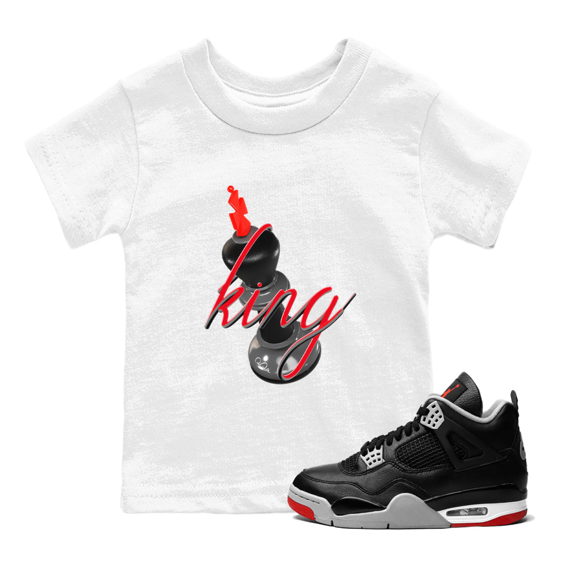 3D King snkmatch Tee Kids - Air Jordan 4 Bred Reimagined