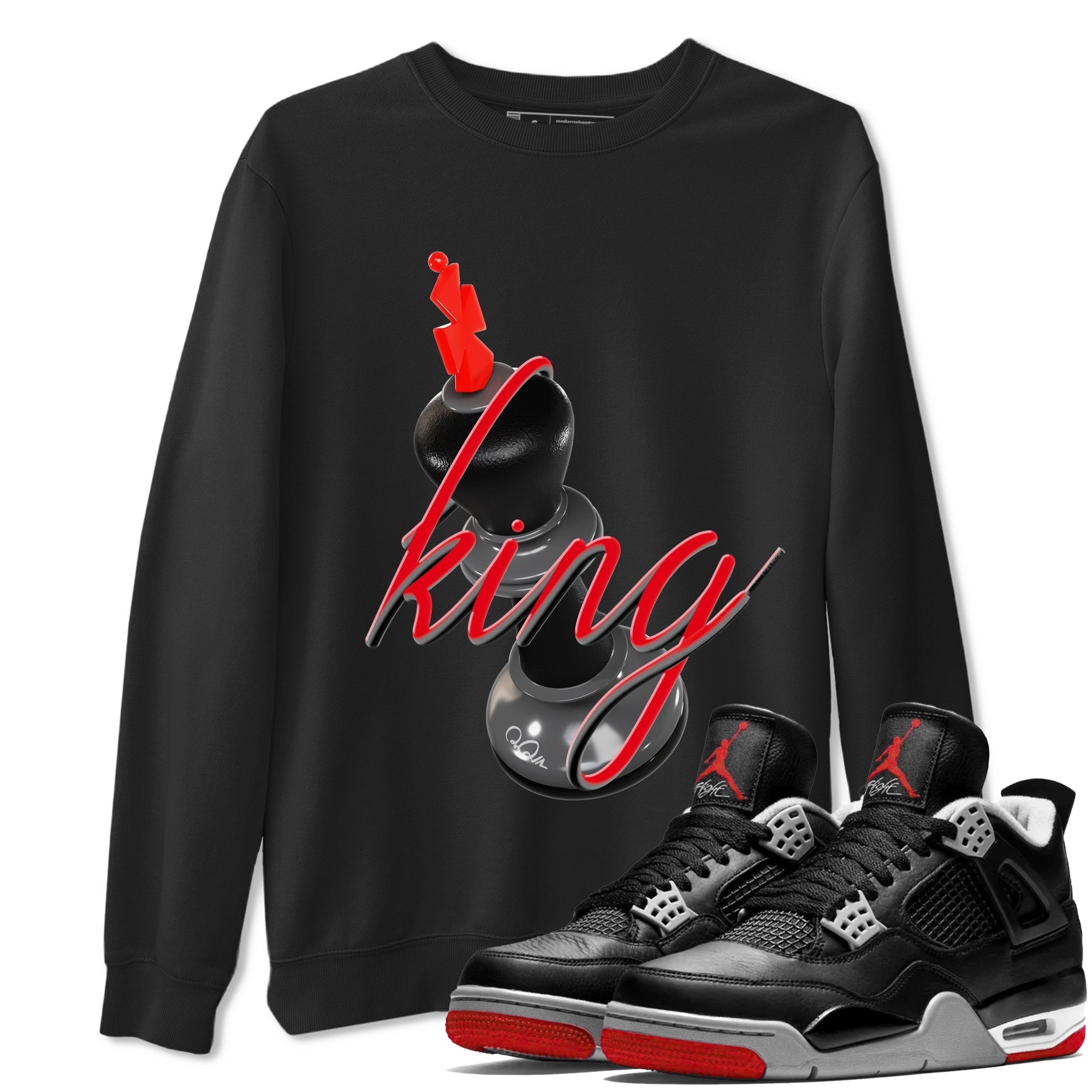 3D King snkmatch Tee - Air Jordan 4 Bred Reimagined
