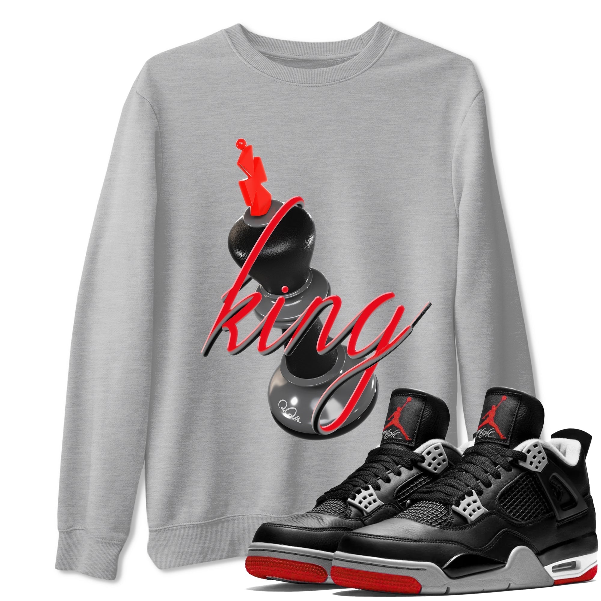 3D King snkmatch Tee - Air Jordan 4 Bred Reimagined