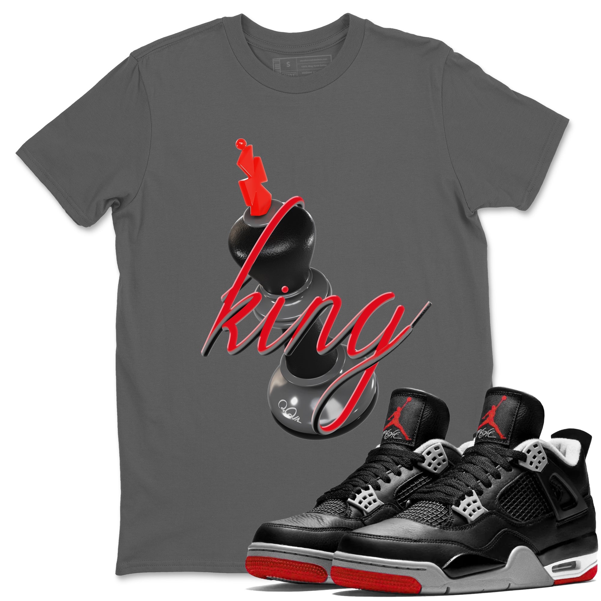 3D King snkmatch Tee - Air Jordan 4 Bred Reimagined