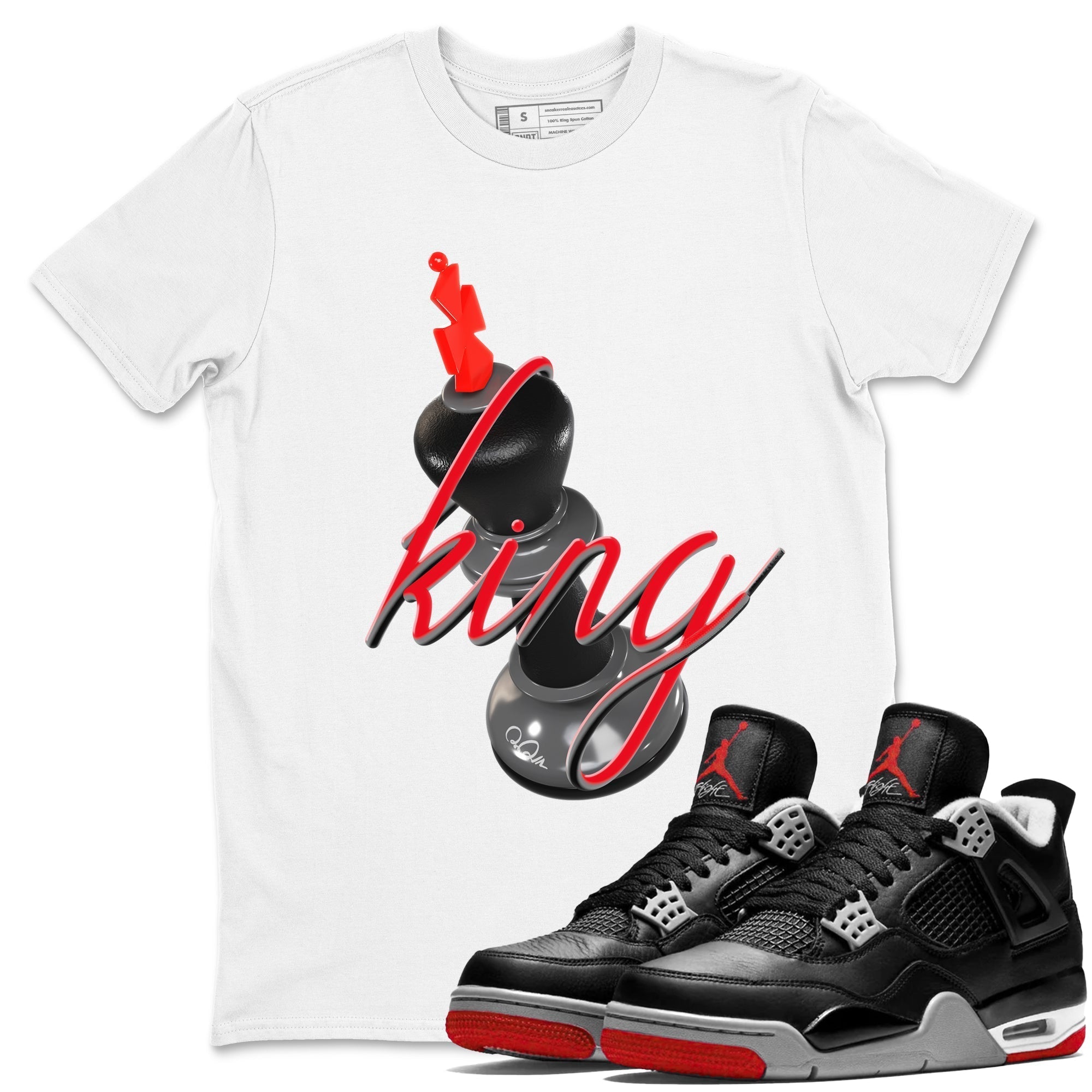 3D King snkmatch Tee - Air Jordan 4 Bred Reimagined