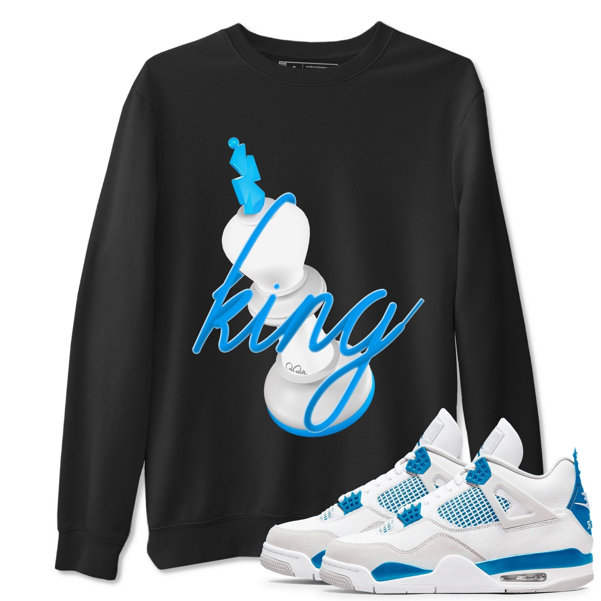 3D King snkmatch Tees - Air Jordan 4 Military Blue