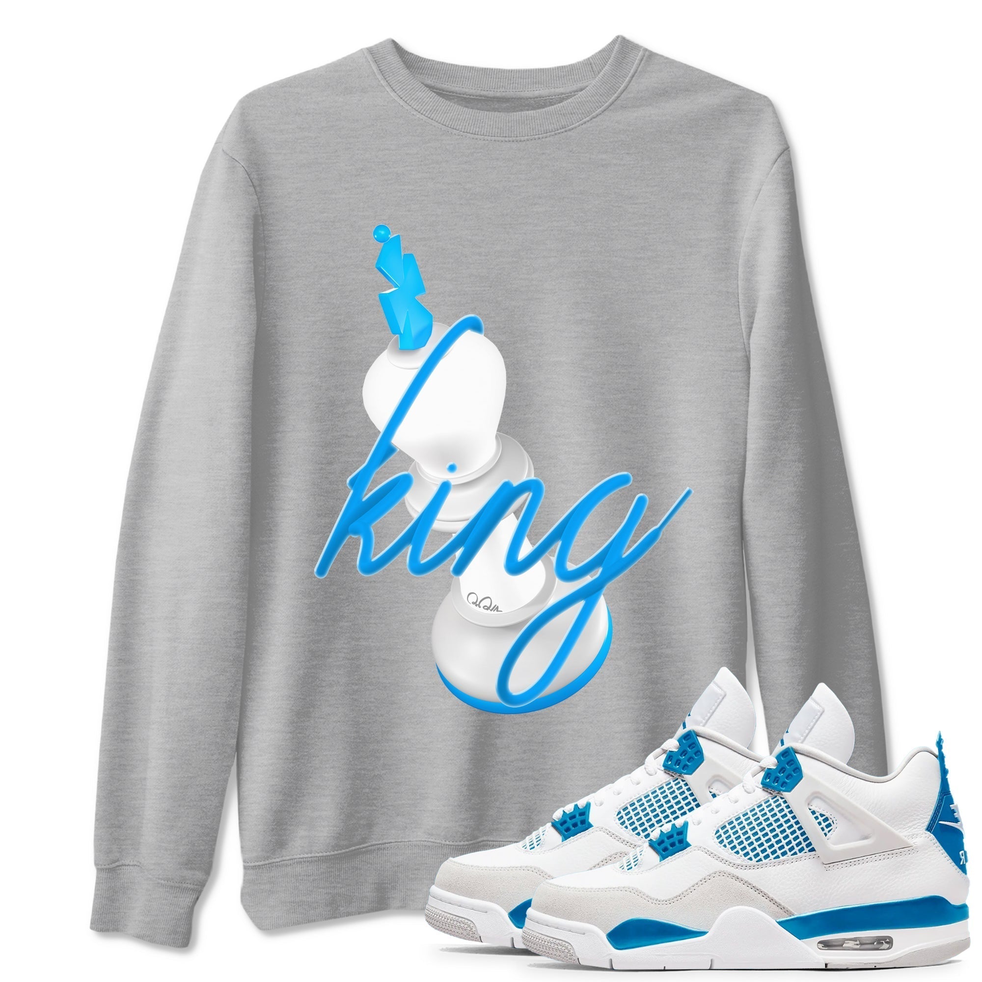 3D King snkmatch Tees - Air Jordan 4 Military Blue