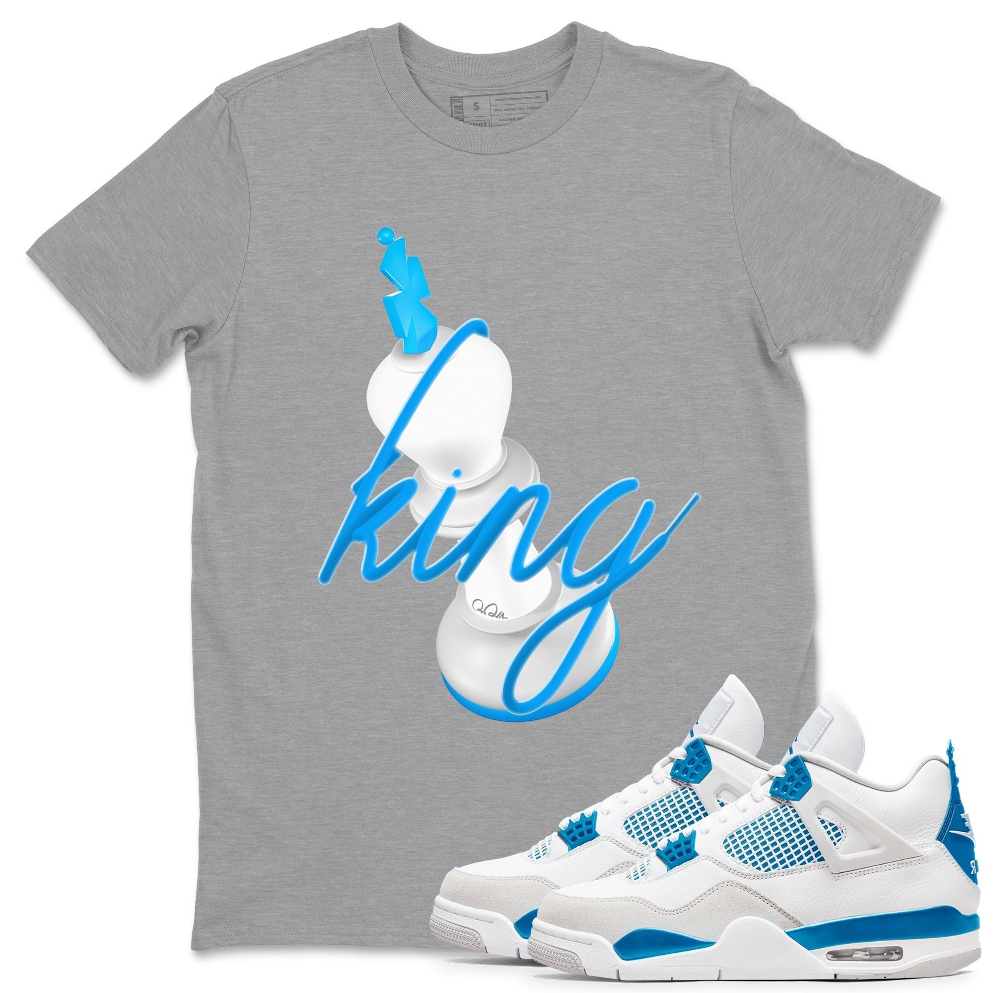 3D King snkmatch Tees - Air Jordan 4 Military Blue