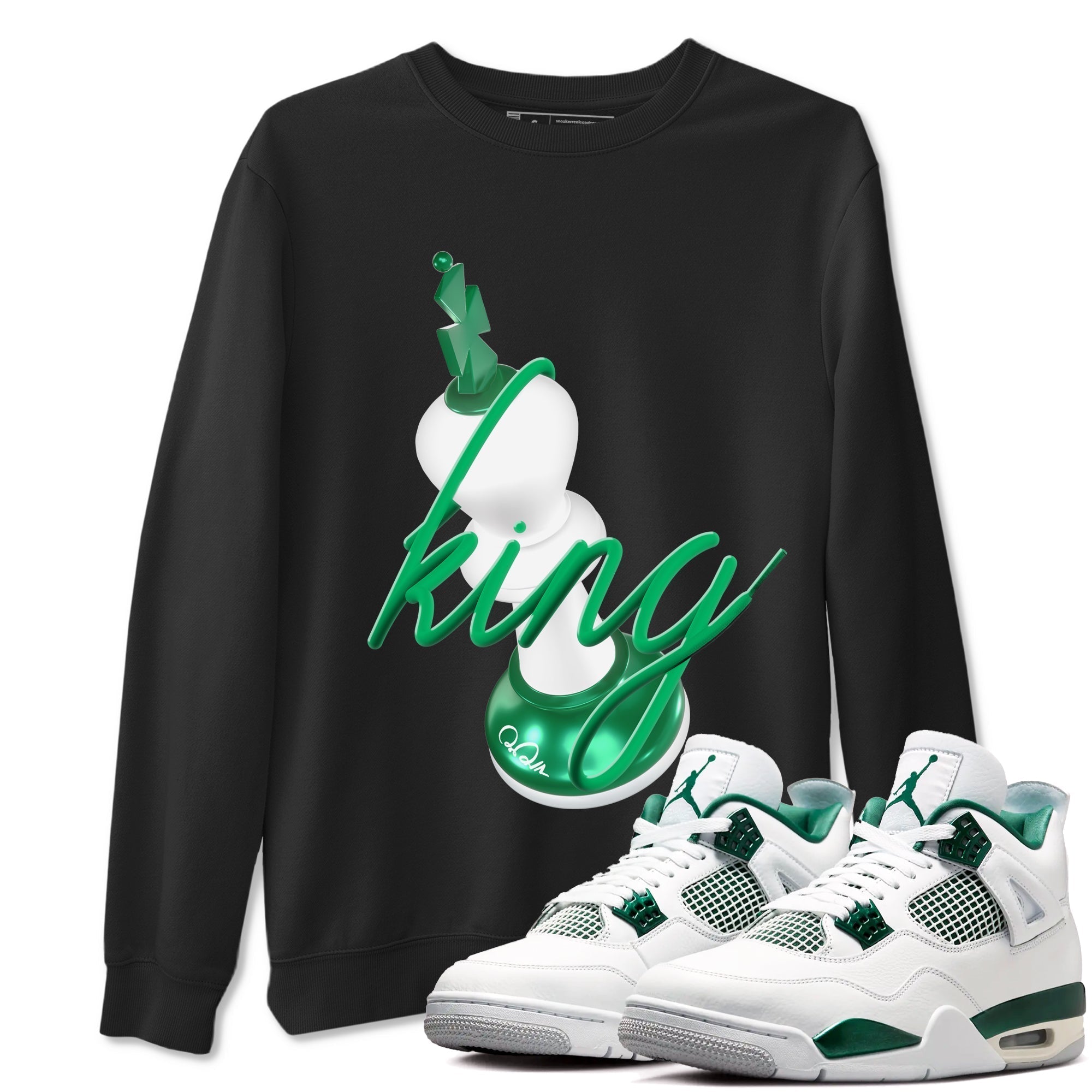 3D King snkmatch Tees - Air Jordan 4 Oxidized Green