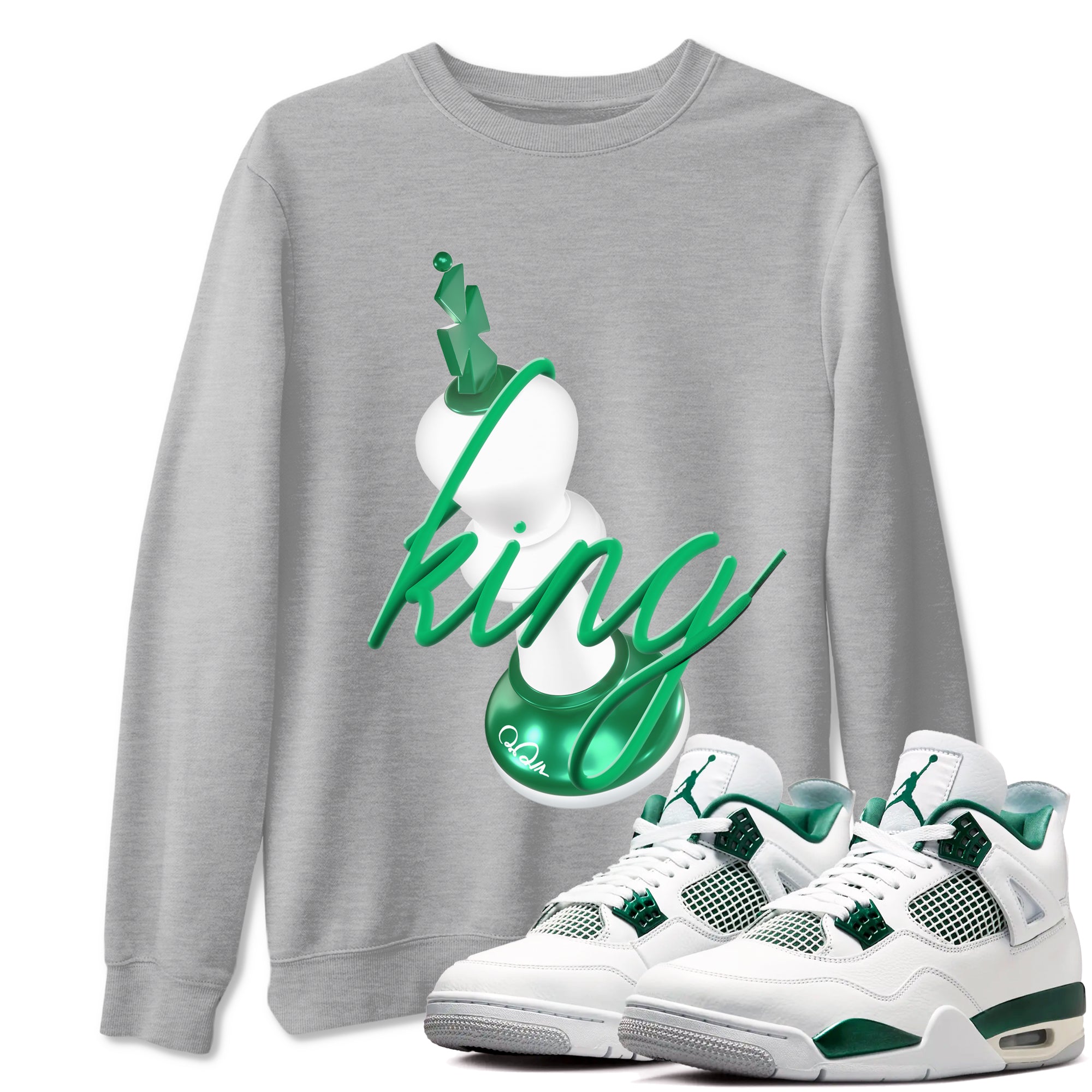 3D King snkmatch Tees - Air Jordan 4 Oxidized Green