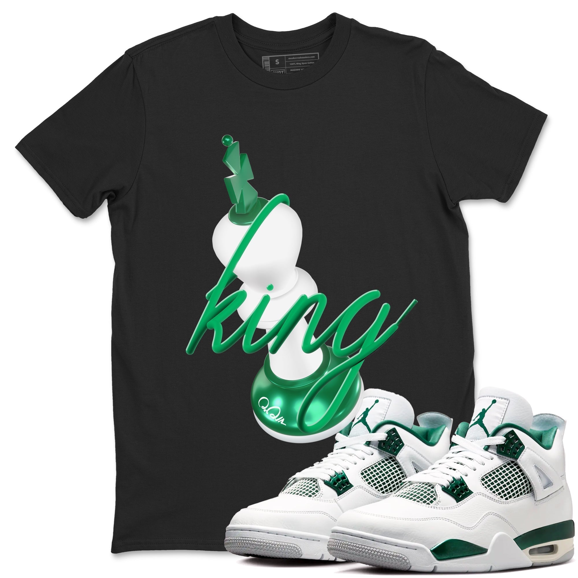3D King snkmatch Tees - Air Jordan 4 Oxidized Green