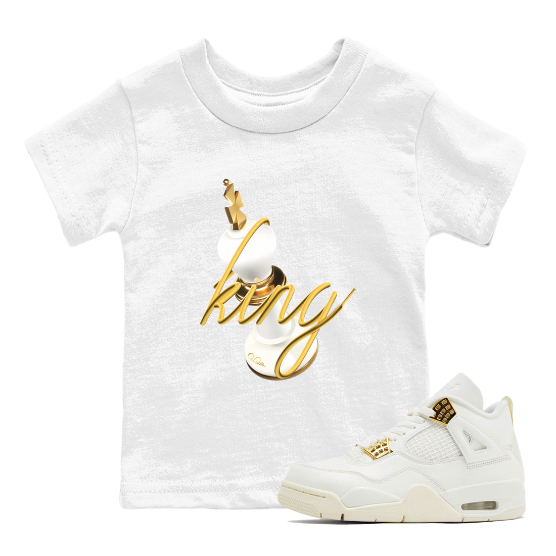 3D King snkmatch Tees Kids - Air Jordan 4 Sail 2024