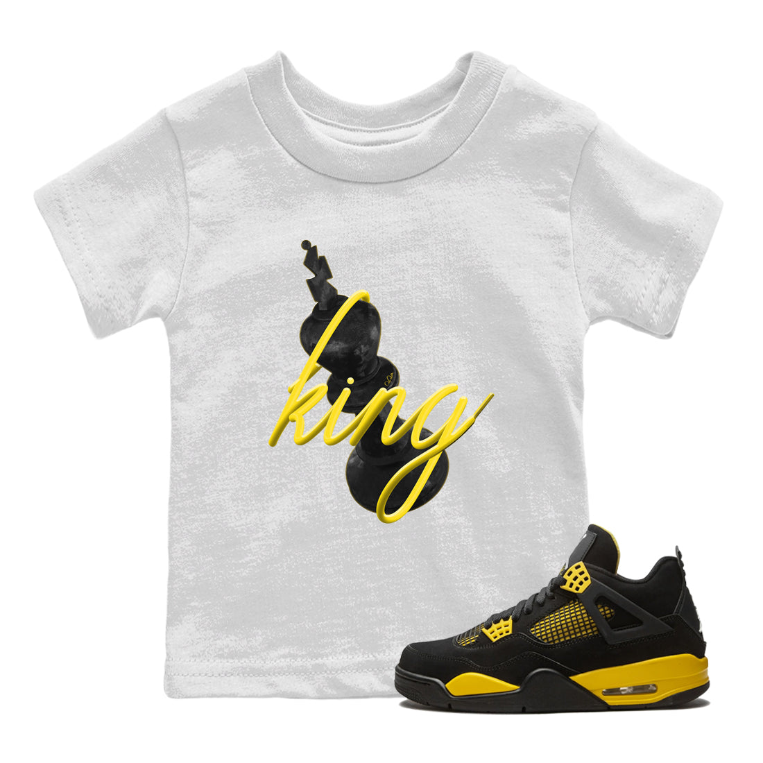3D King Kids Tops - Air Jordan 4 Thunder