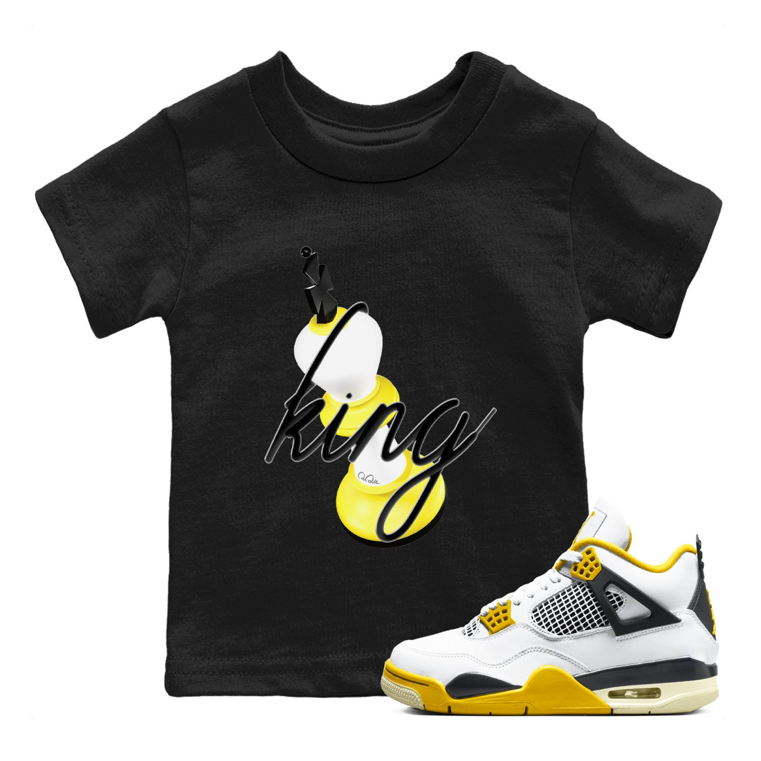 3D King snkmatch Tees Kids - Air Jordan 4 Vivid Sulfur